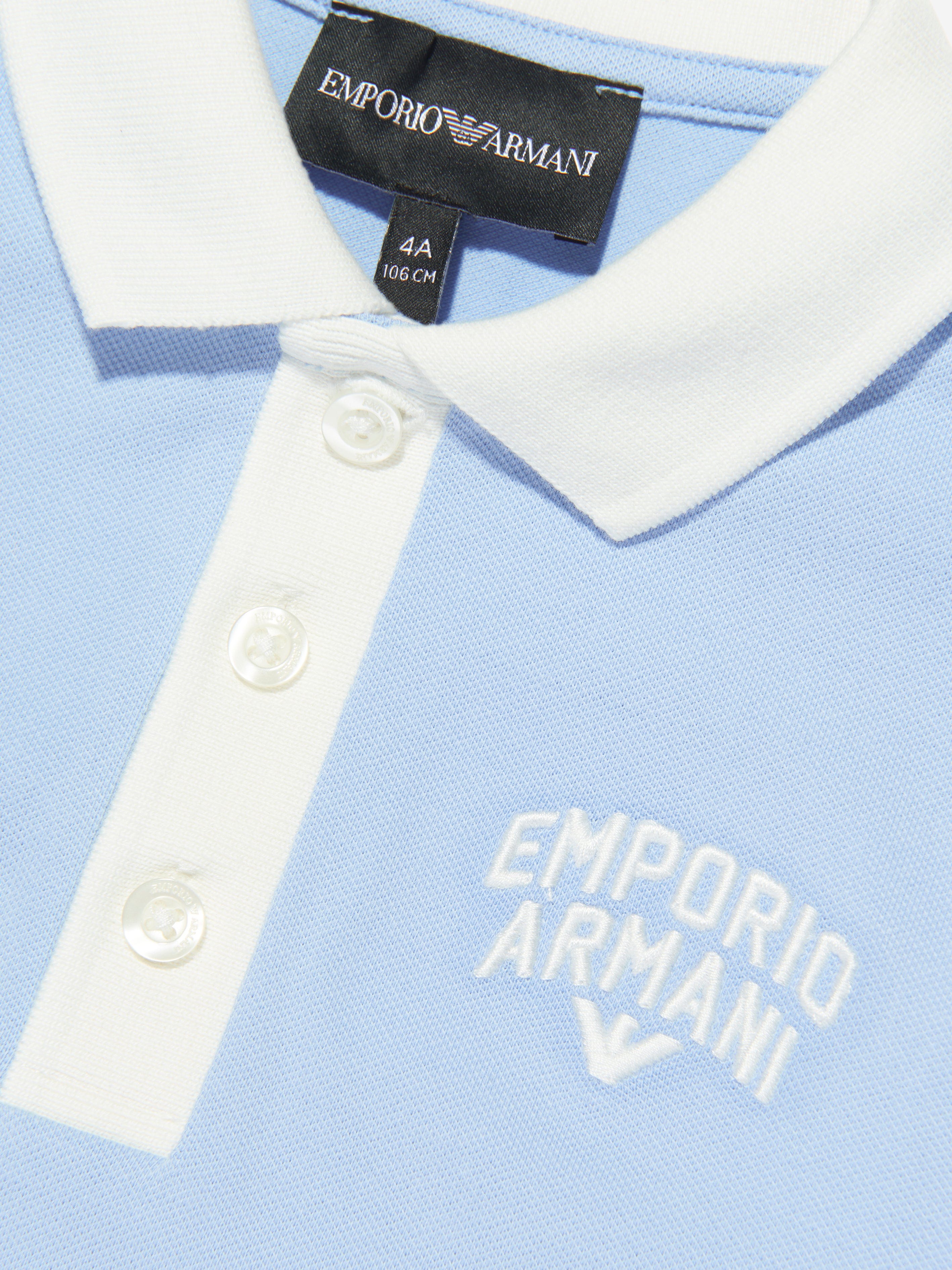 Emporio Armani Boys Logo Polo Shirt In Blue