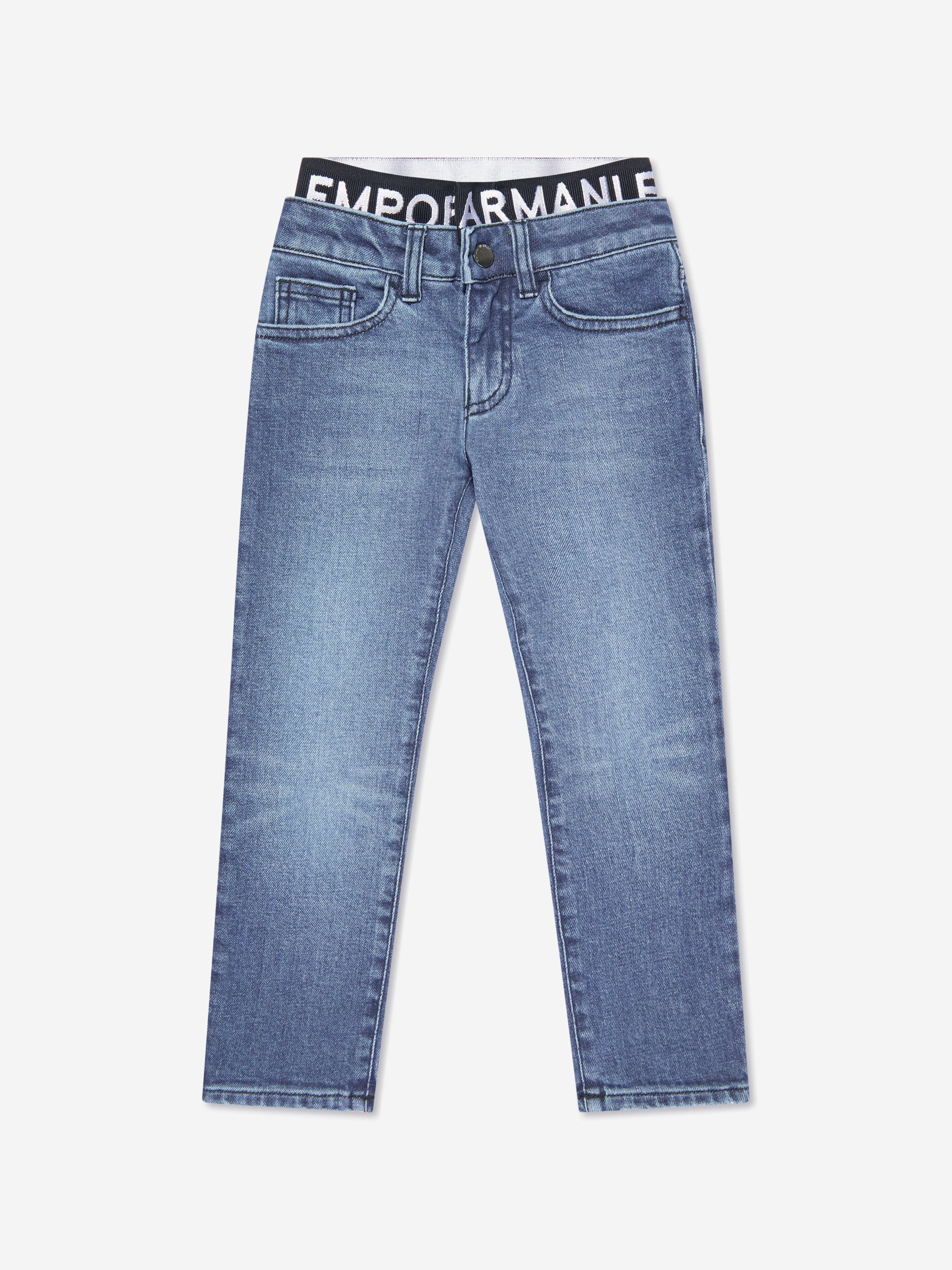 Emporio Armani Boys Slim Leg Jeans In Blue