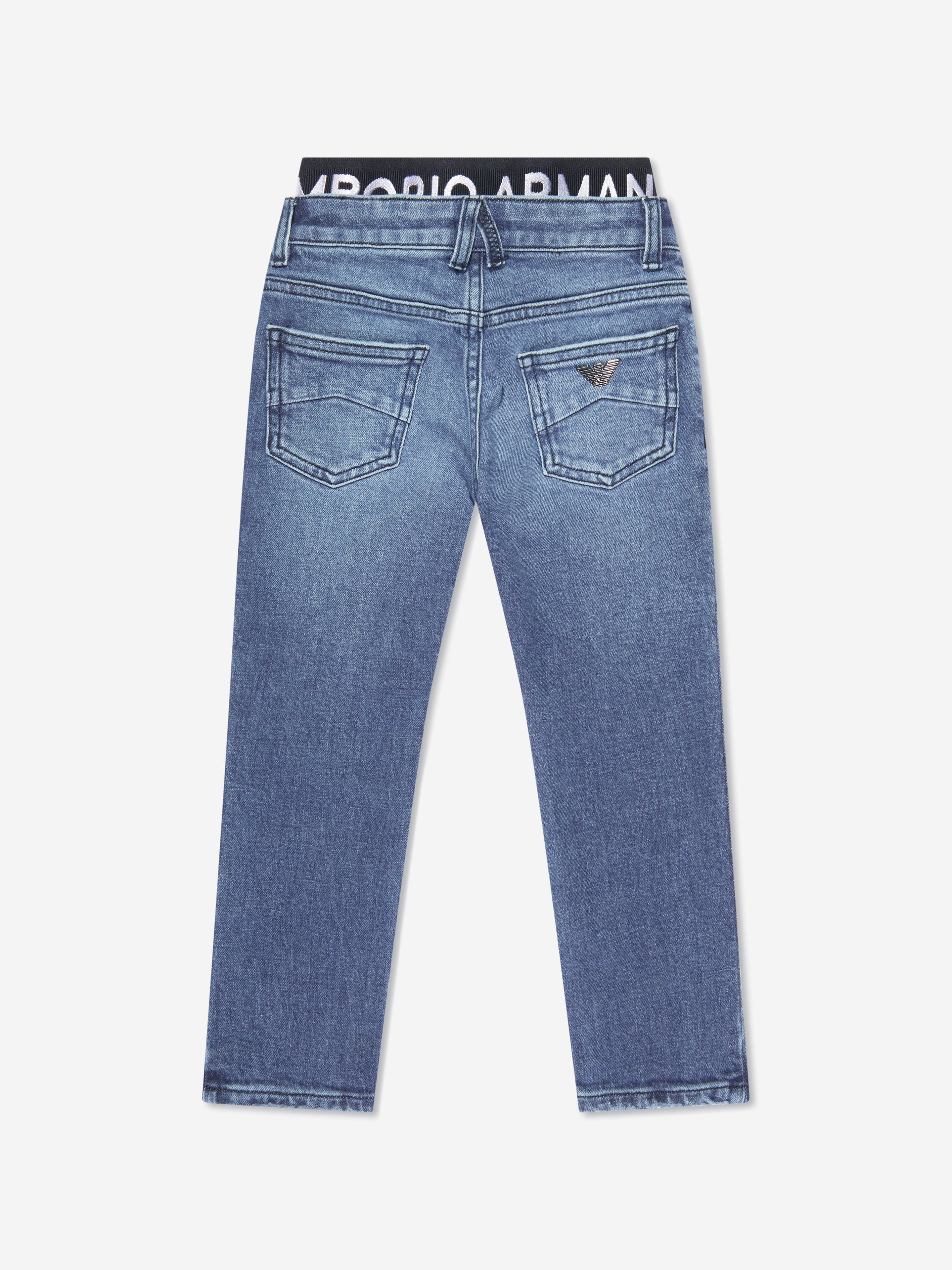 Emporio Armani Boys Slim Leg Jeans In Blue