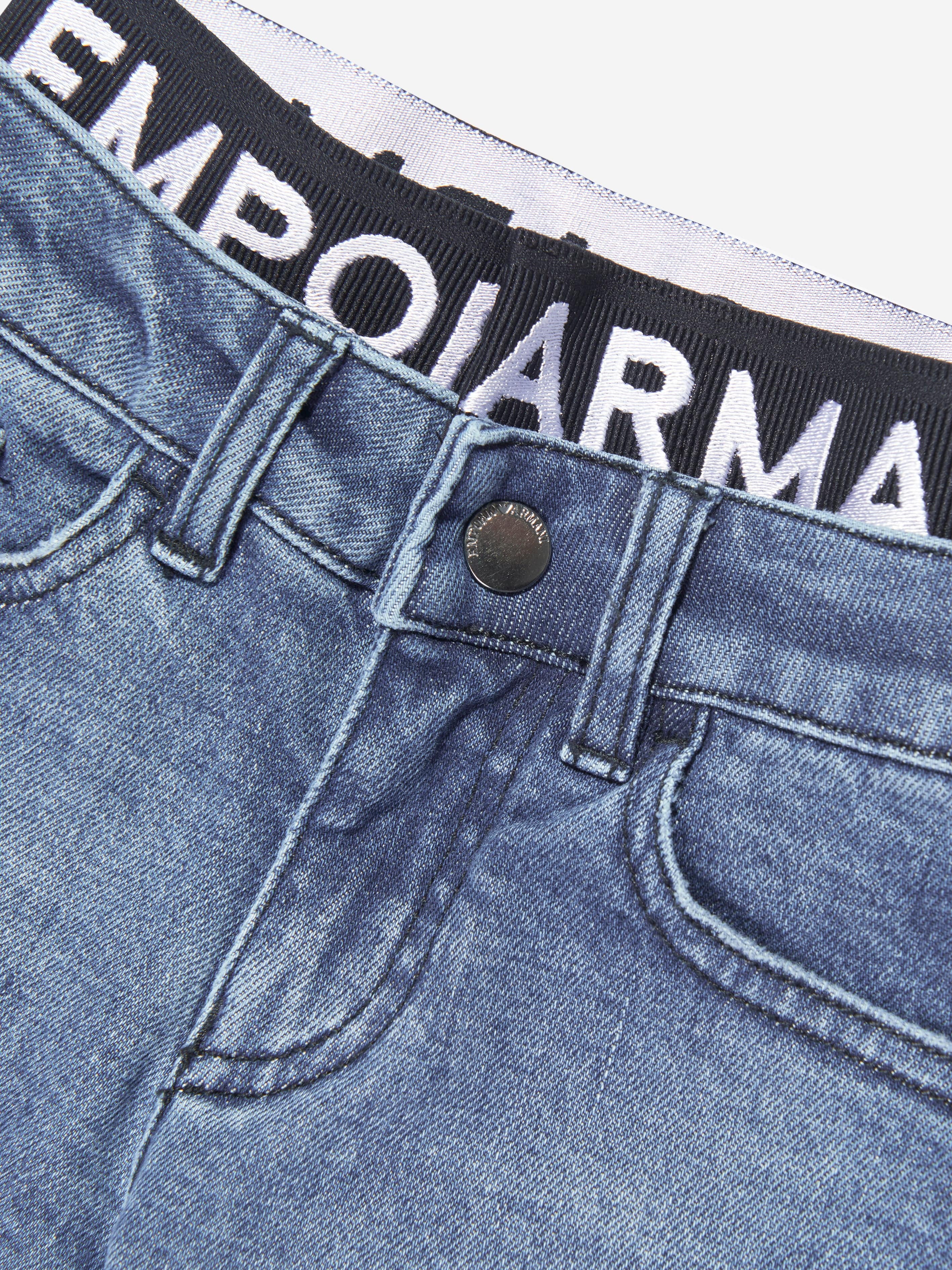 Emporio Armani Boys Slim Leg Jeans In Blue