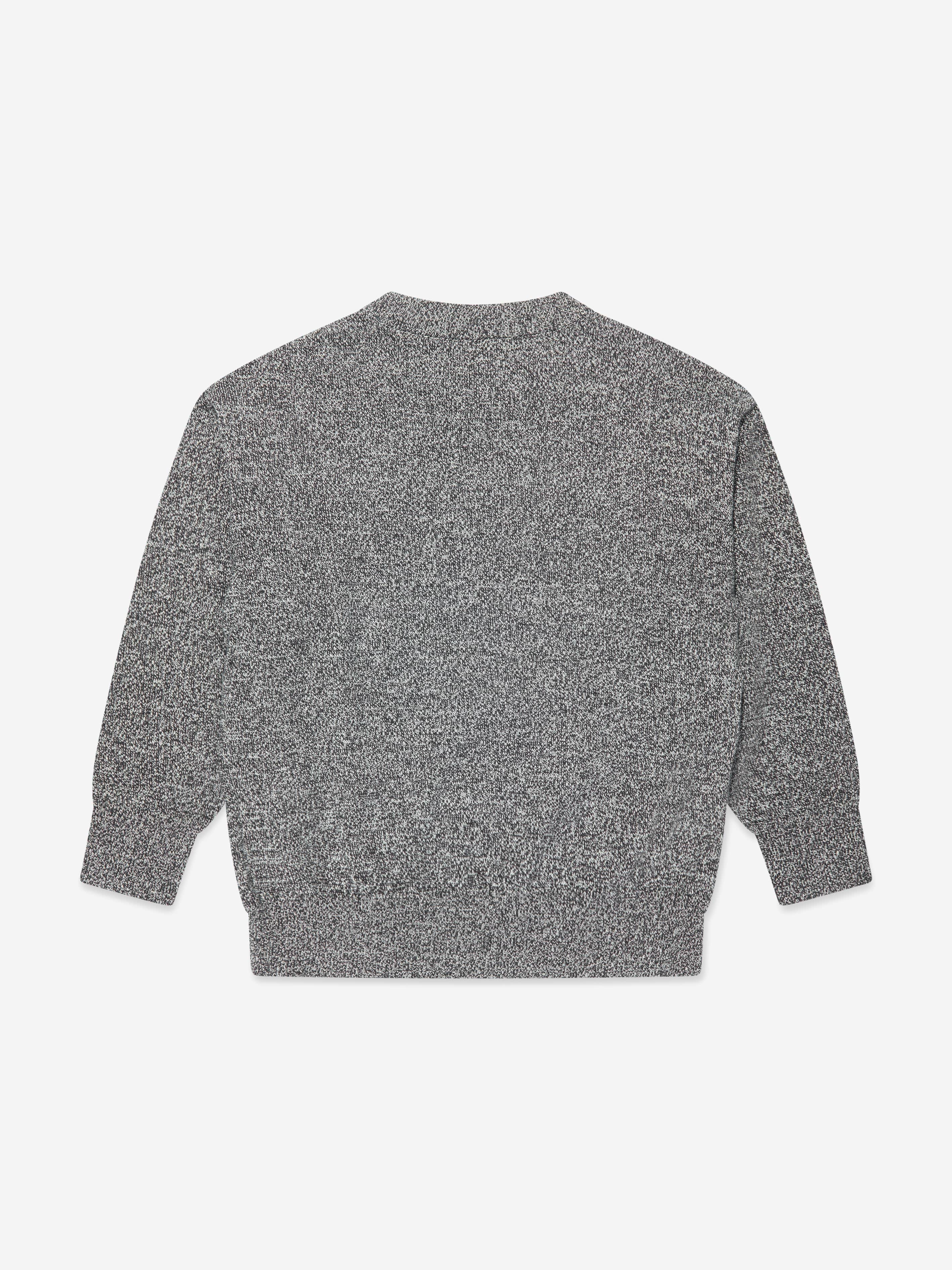 Emporio Armani Boys Knitted Logo Jumper In Grey