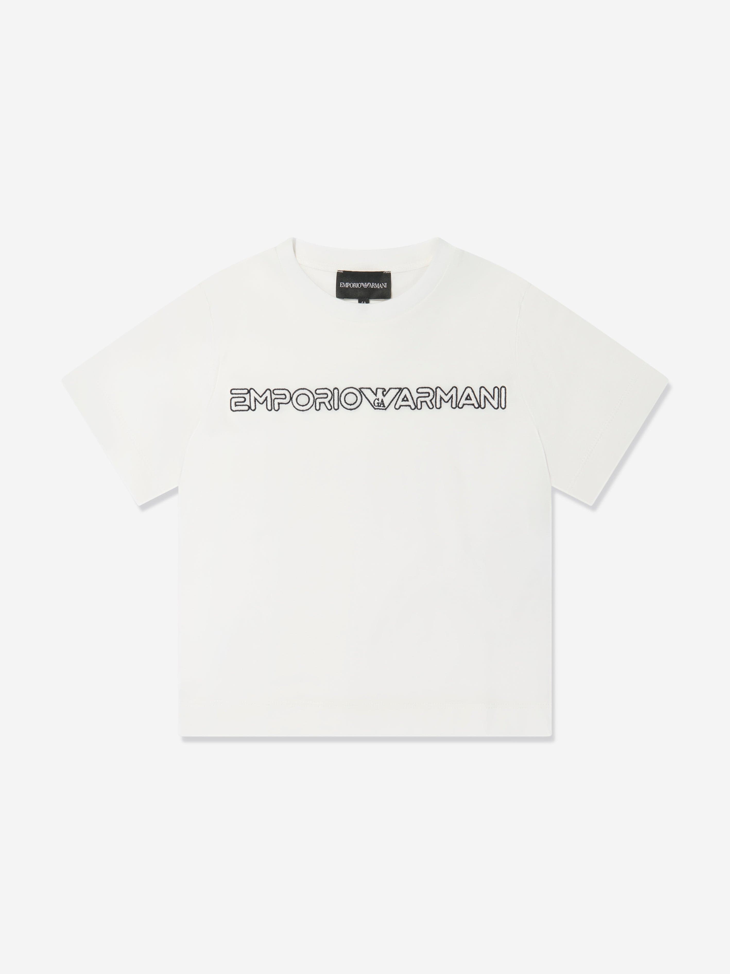 Emporio Armani Boys Branded T-Shirt In White