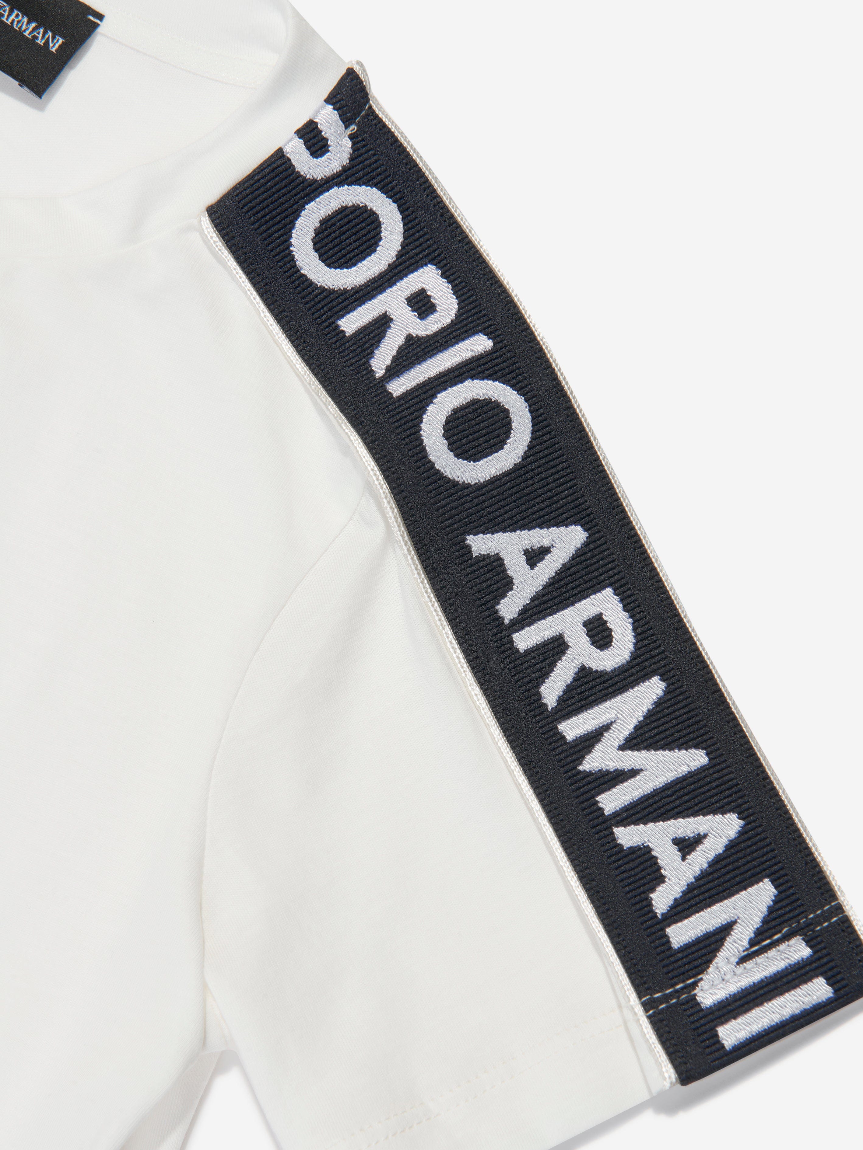 Emporio Armani Boys Logo Tape T-Shirt In White