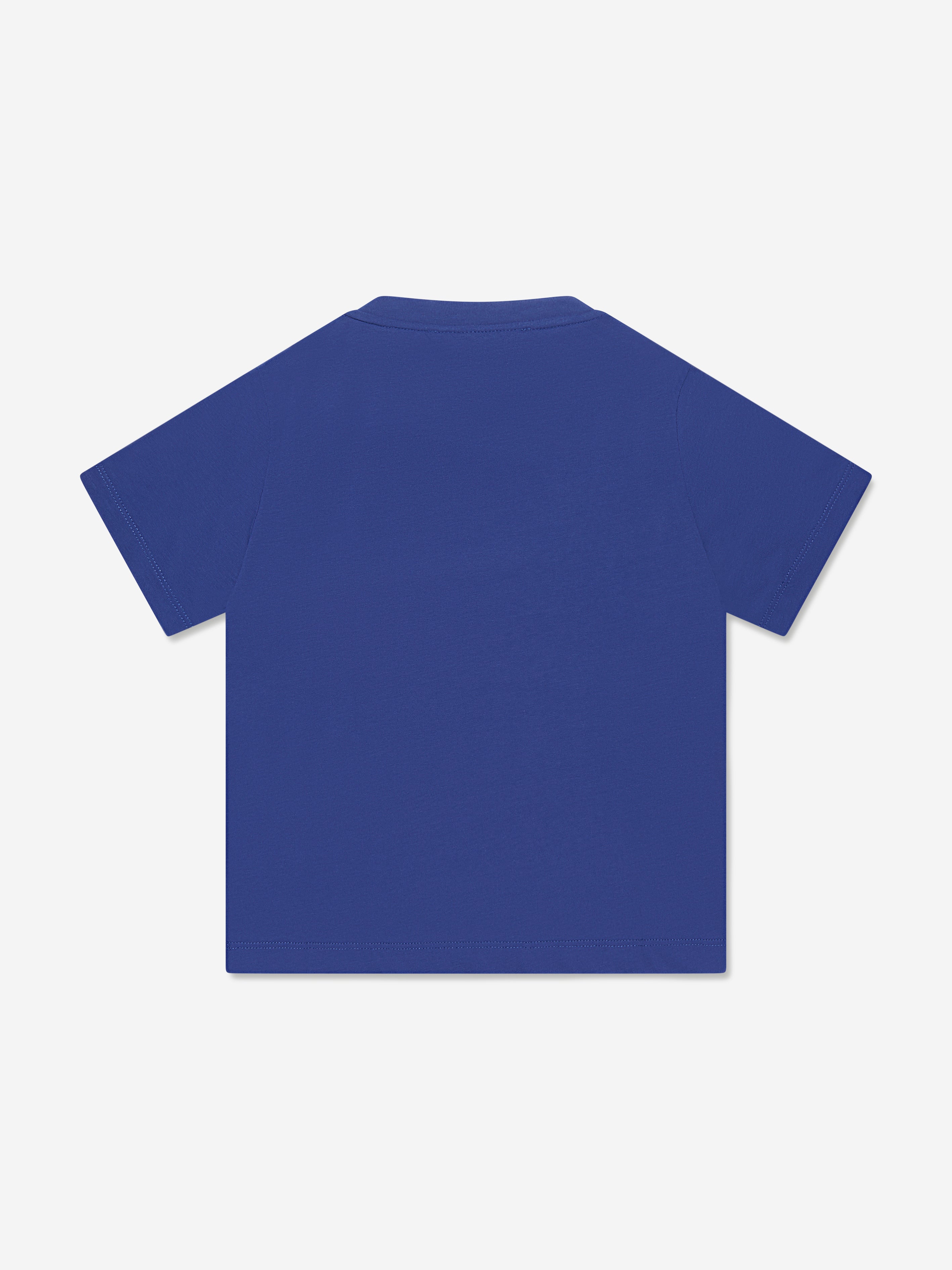 Emporio Armani Boys Logo Tape T-Shirt In Blue