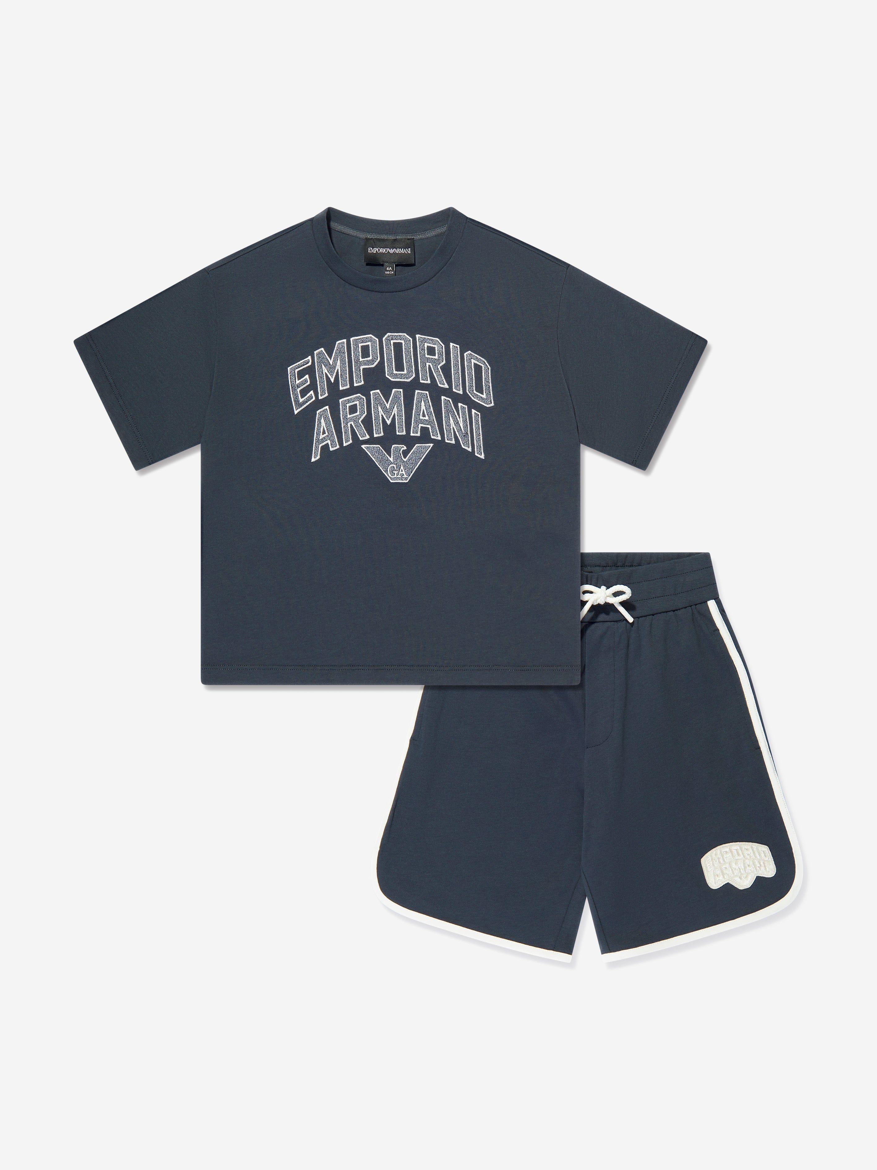 Emporio Armani Boys T-Shirt And Shorts Set In Navy