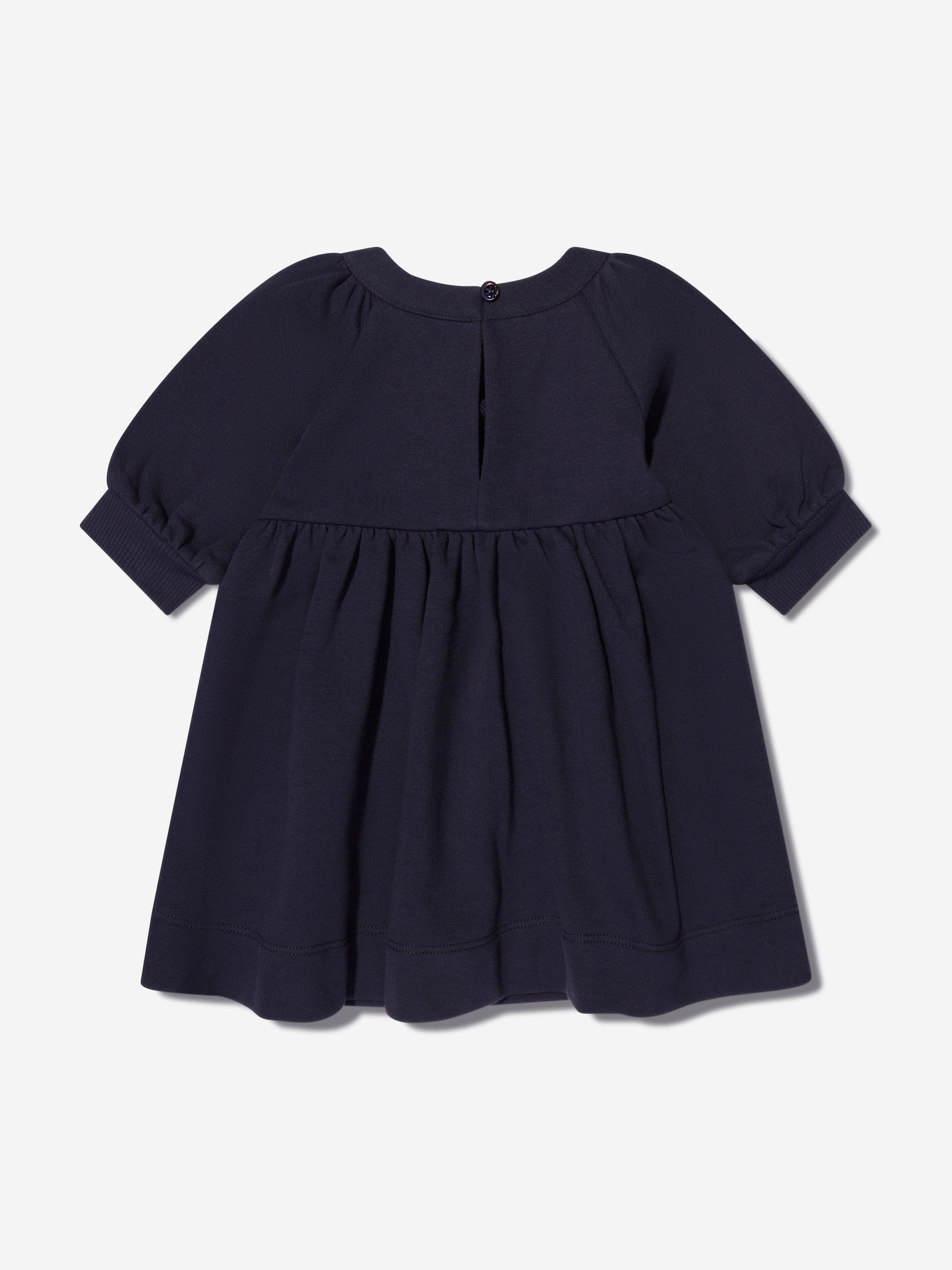 Emporio Armani Baby Girls Eagle Diamante Sweater Dress In Navy