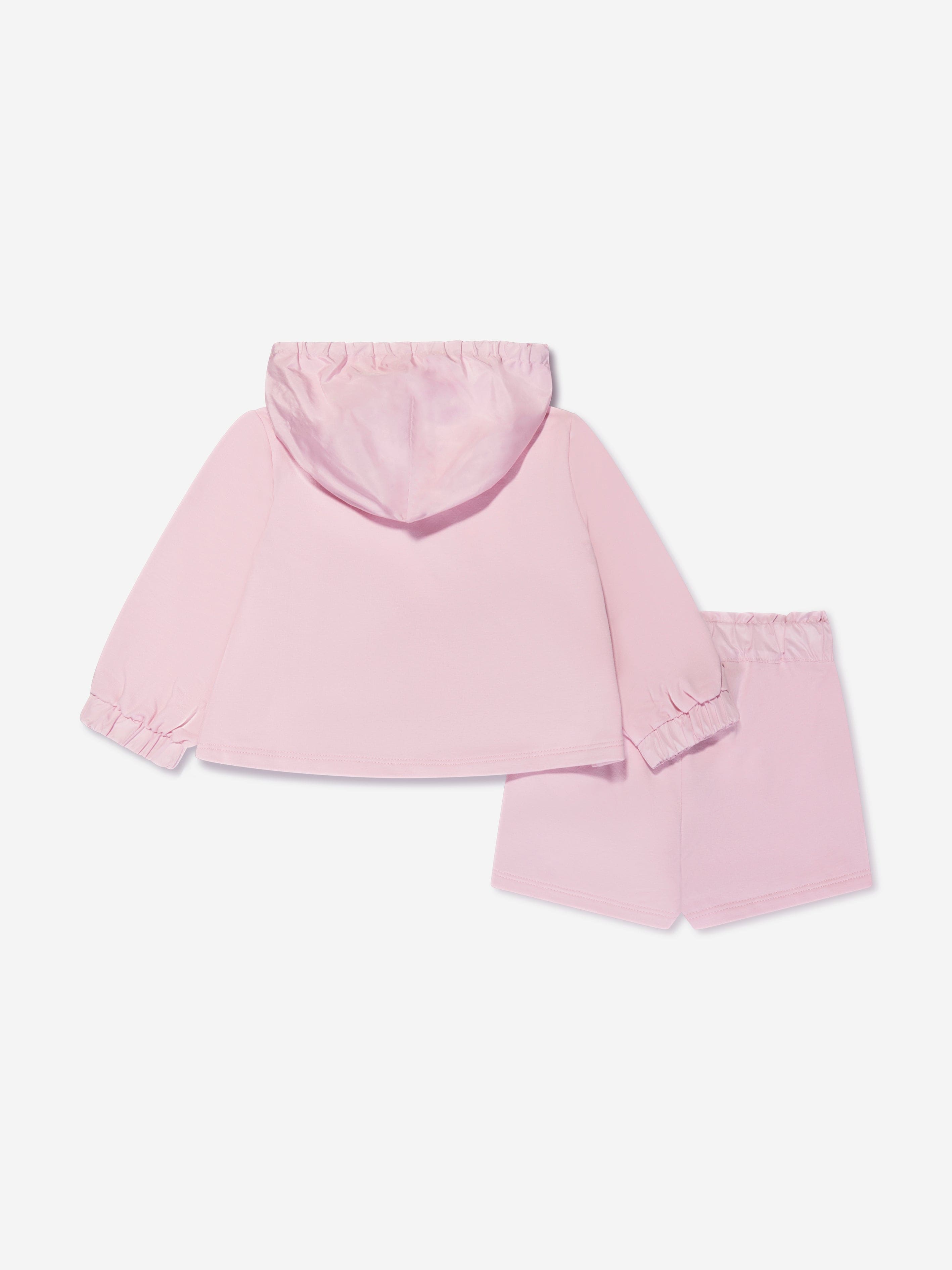 Emporio Armani Baby Girls Zip Up Hoodie And Shorts Set In Pink