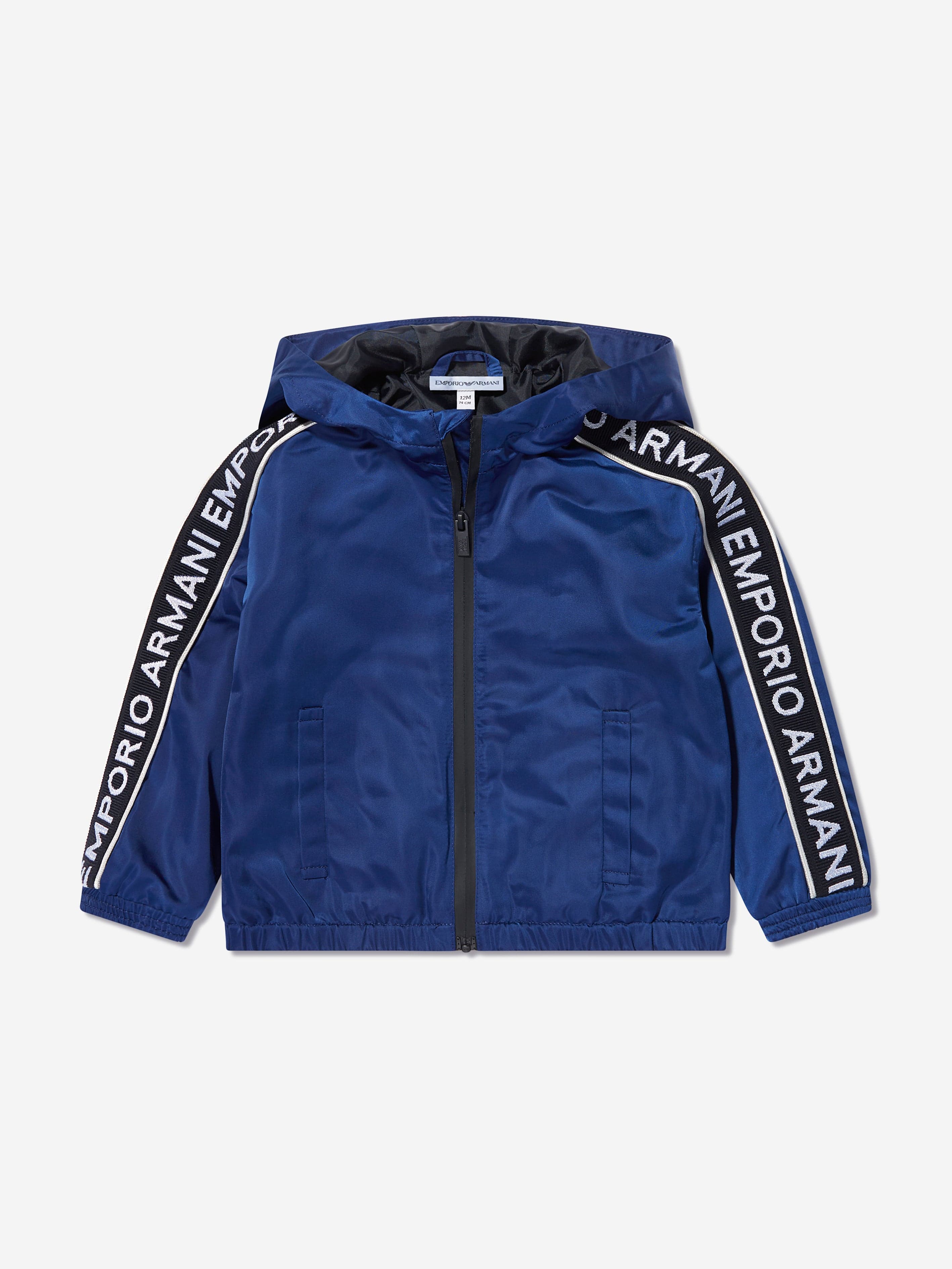 Emporio Armani Baby Boys Zip Up Windbreaker In Blue