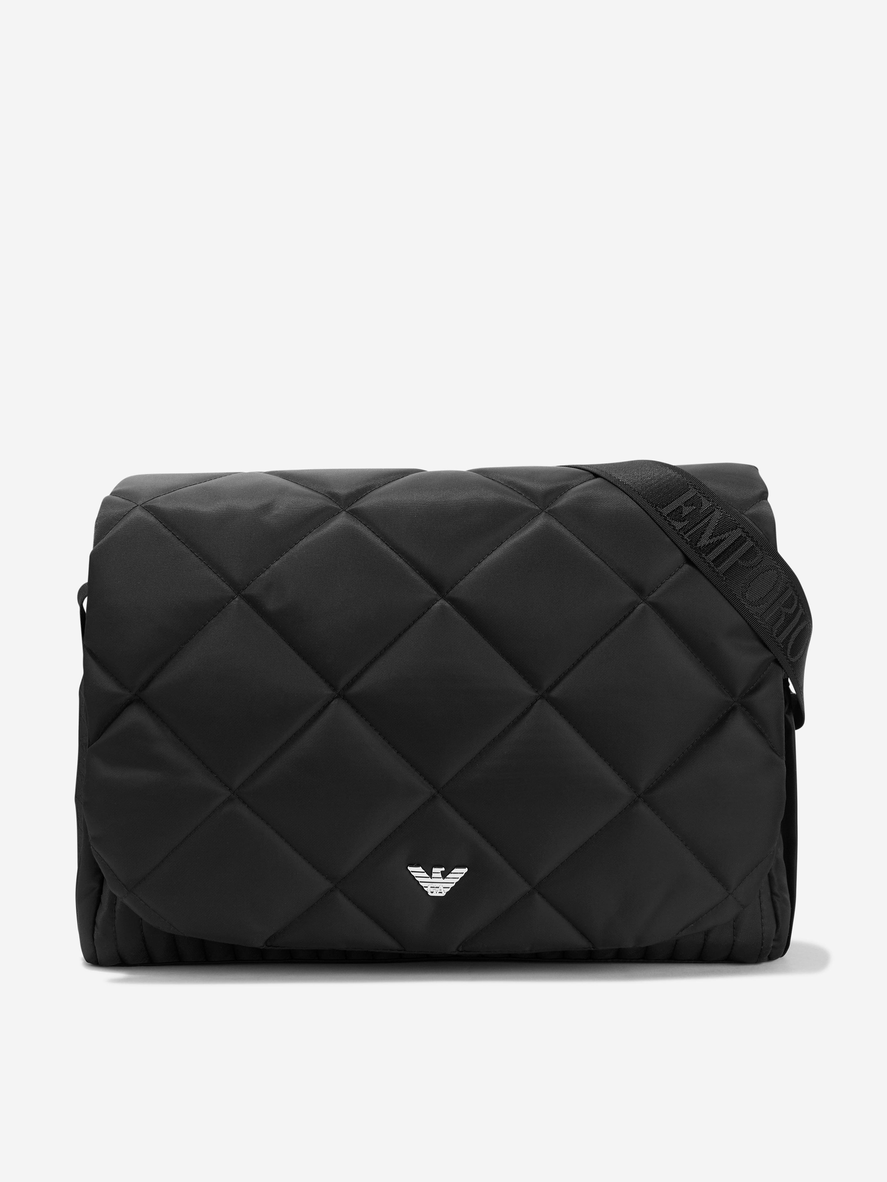 Emporio Armani Baby Quilted Changing Bag In Black