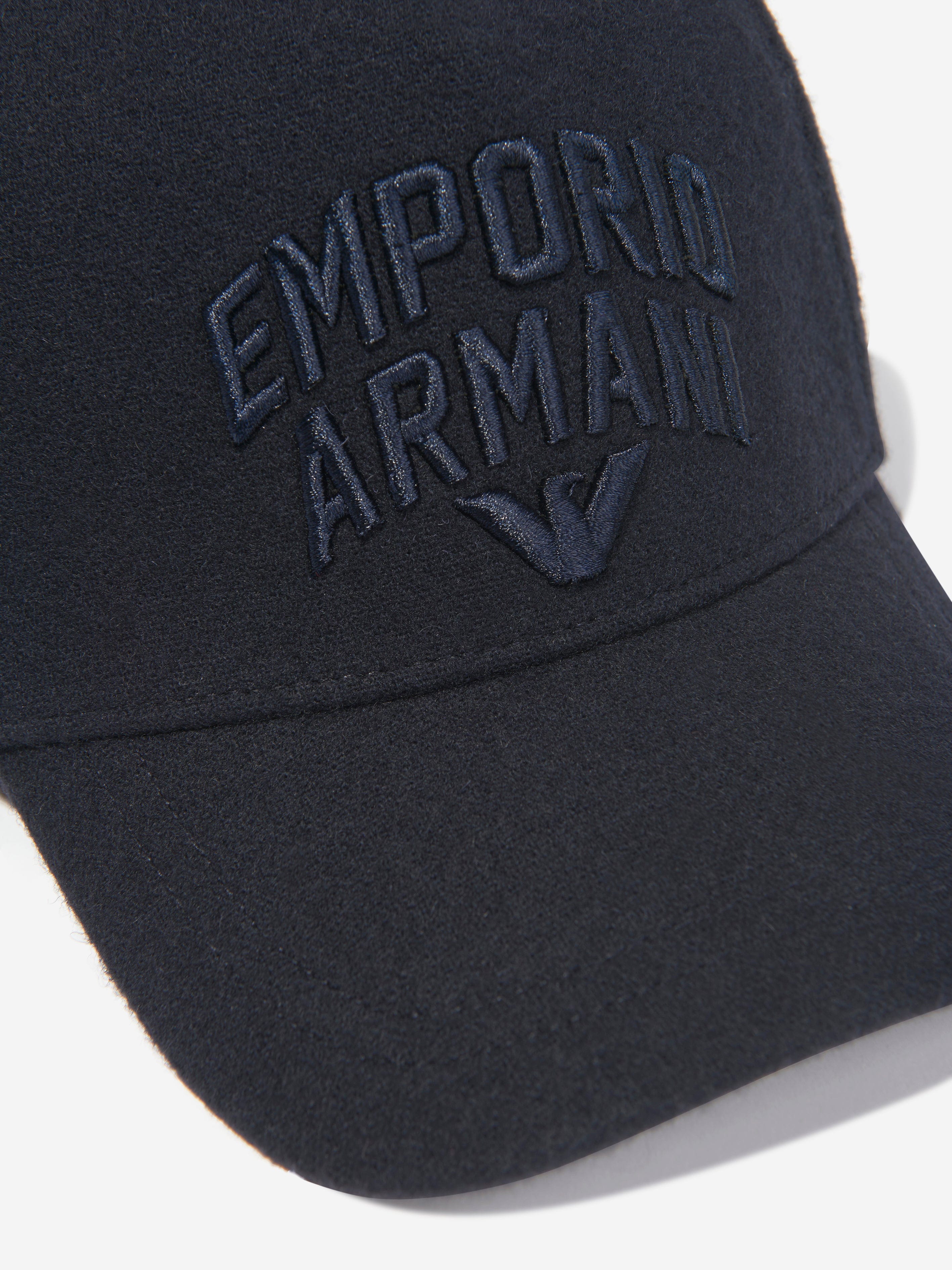 Emporio Armani Boys Logo Cap In Navy