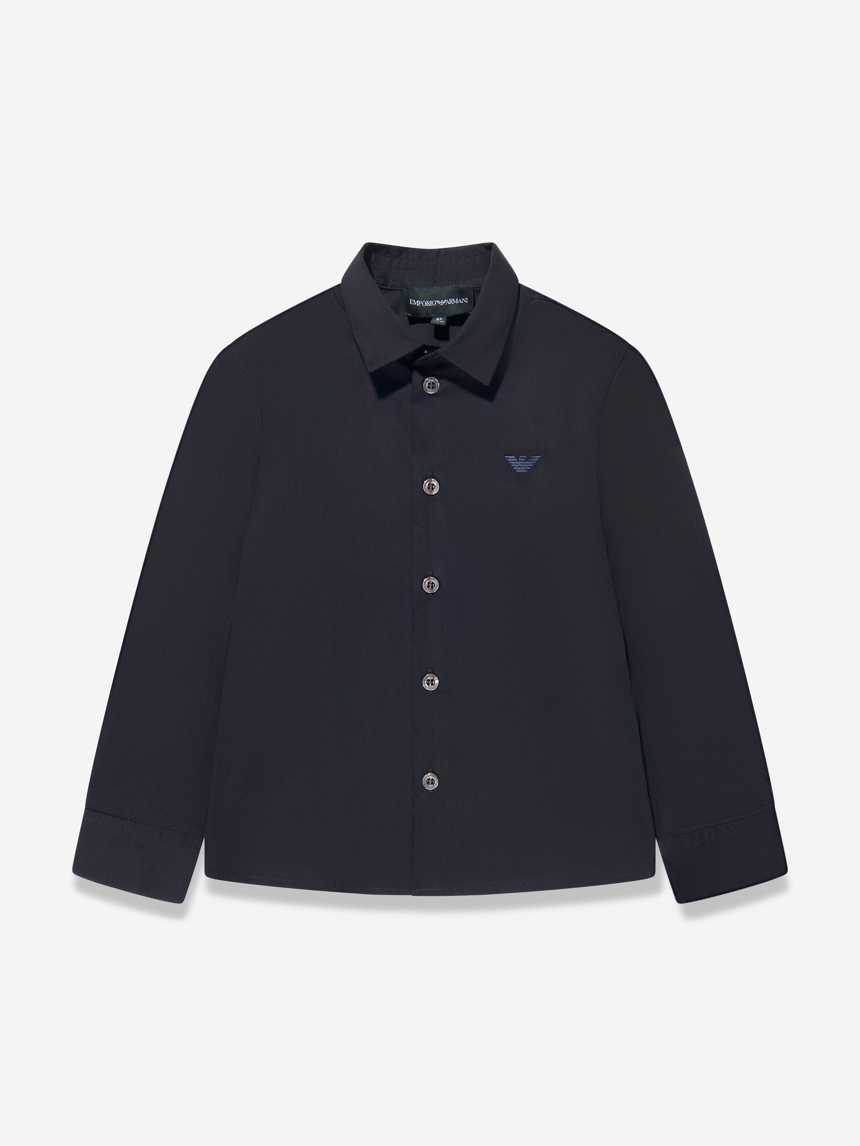 Emporio Armani Boys Long Sleeve Shirt In Navy