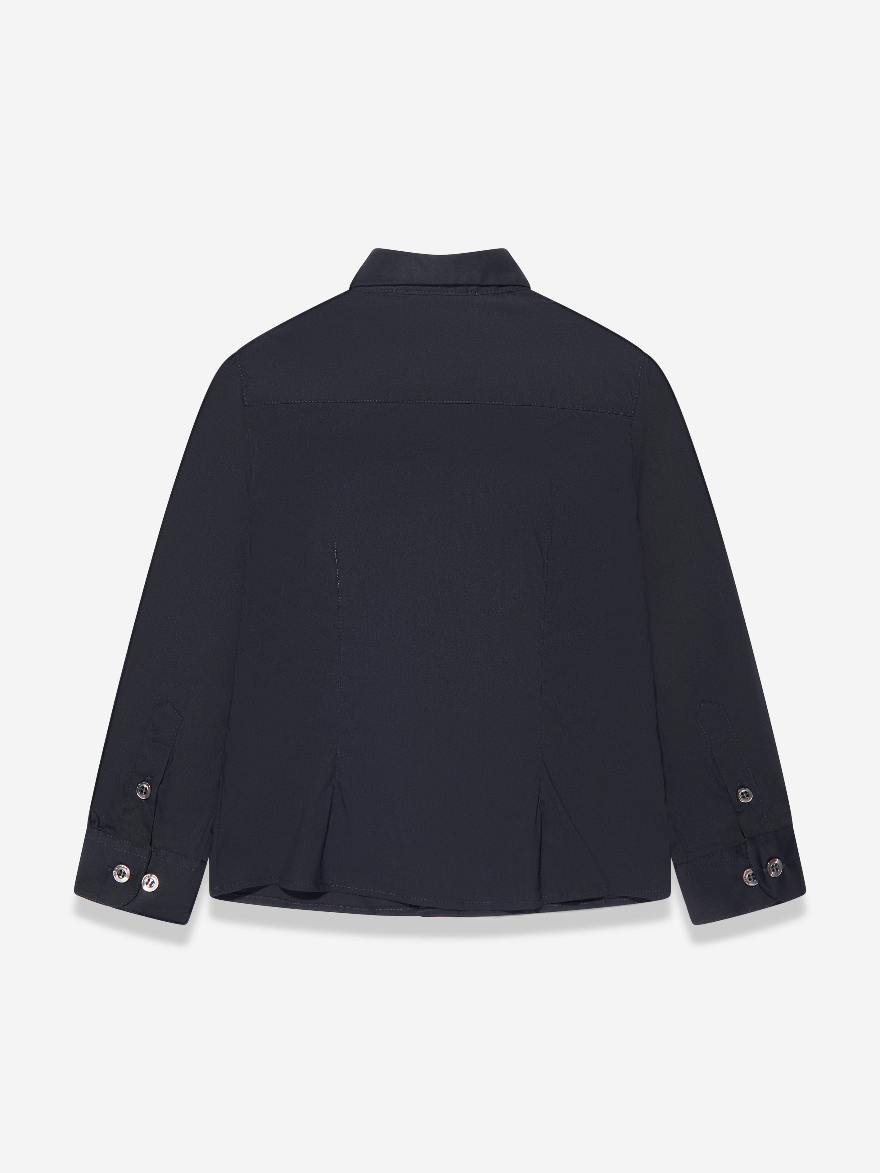 Emporio Armani Boys Long Sleeve Shirt In Navy