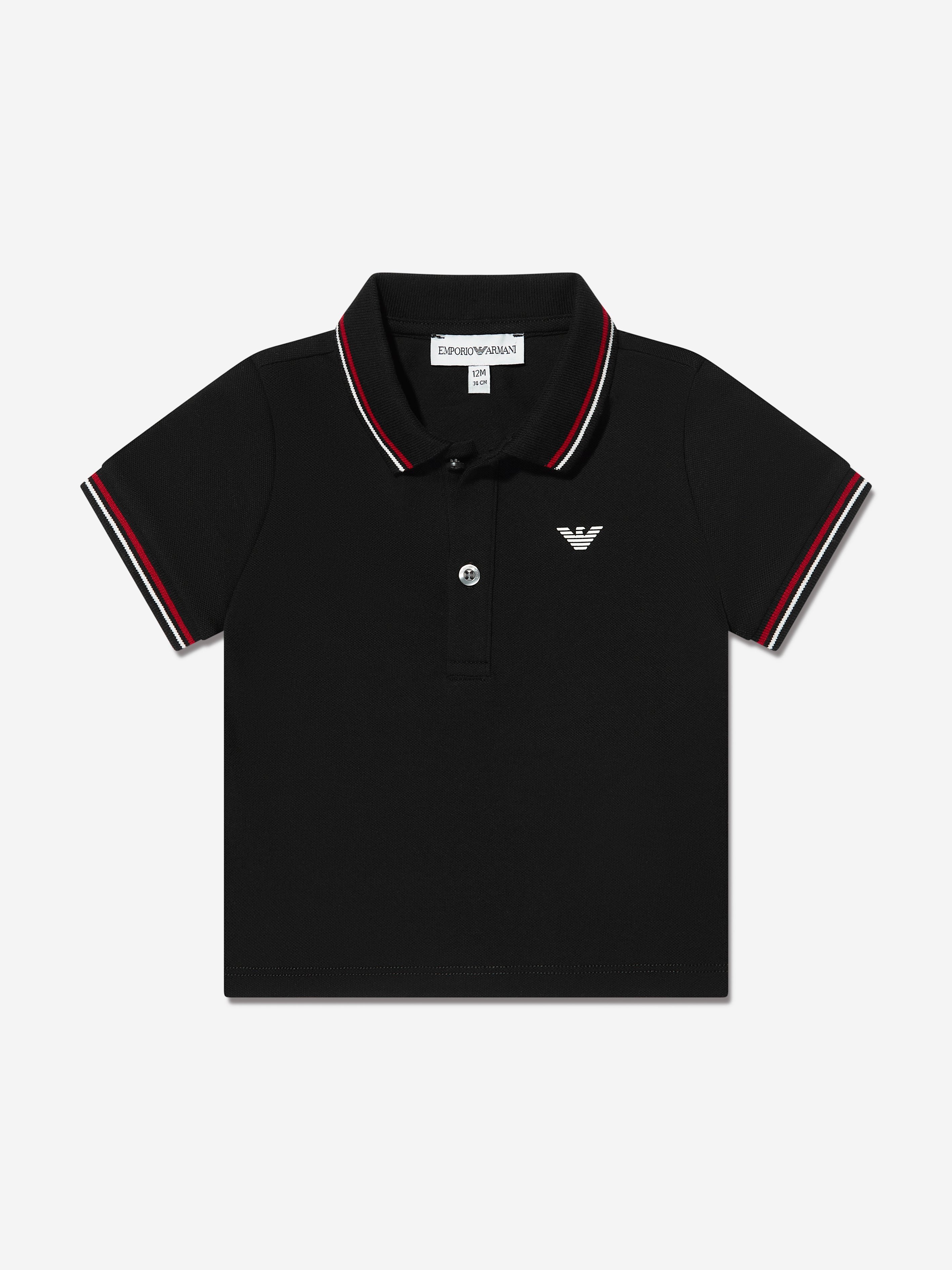 Emporio Armani Baby Boys Logo Polo Shirt In Black