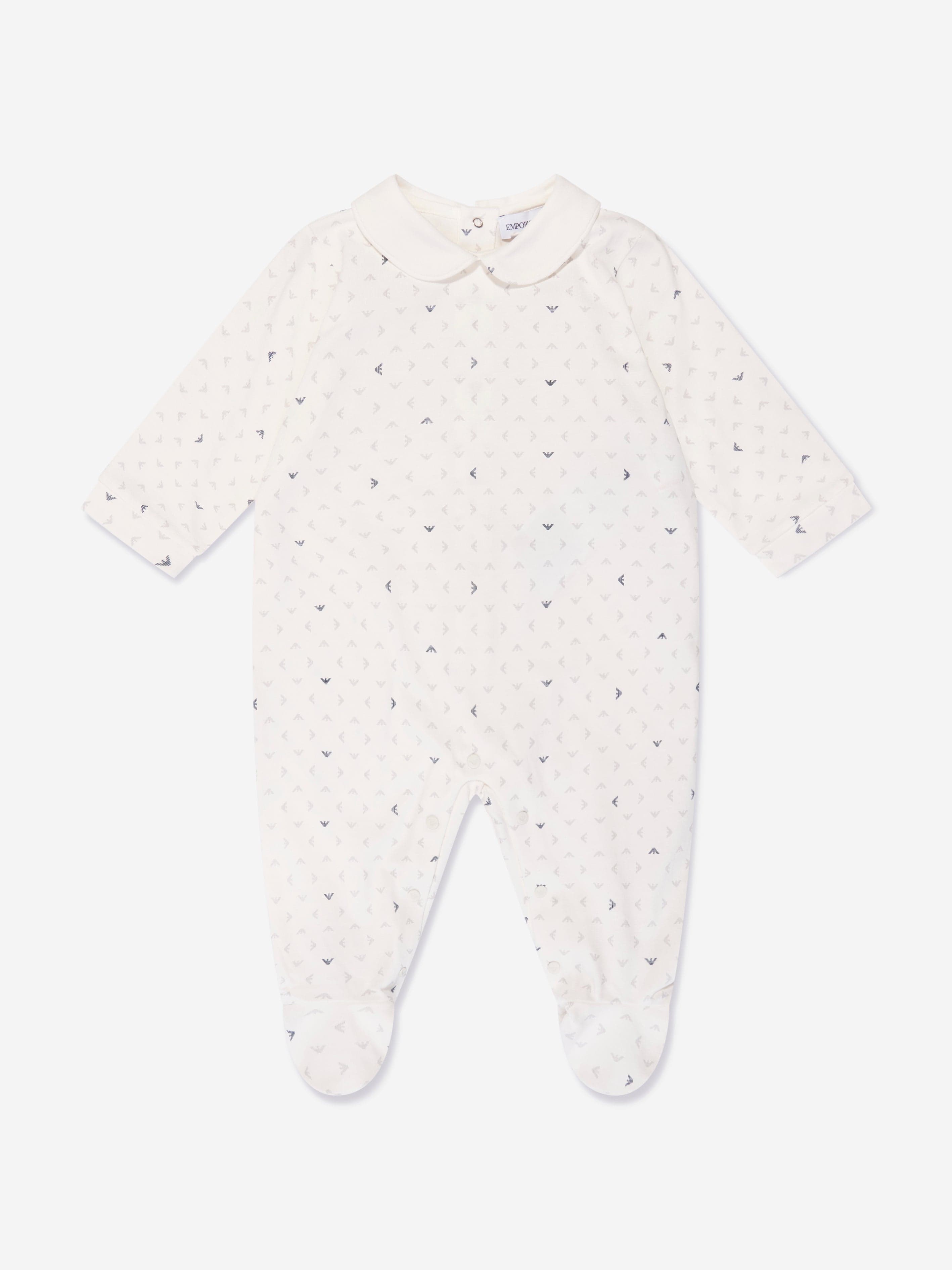 Emporio Armani Baby Logo Babygrow In White