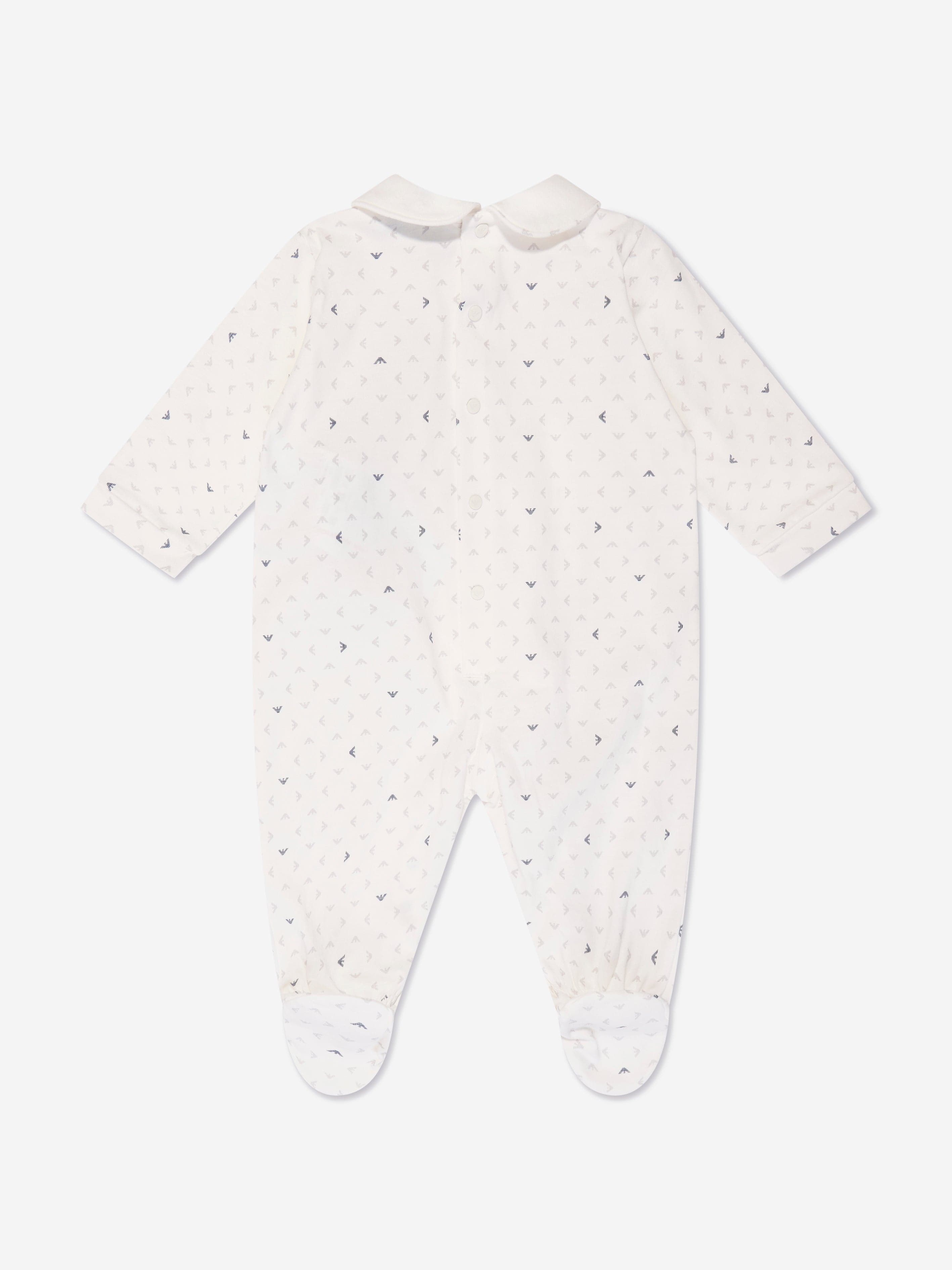 Emporio Armani Baby Logo Babygrow In White