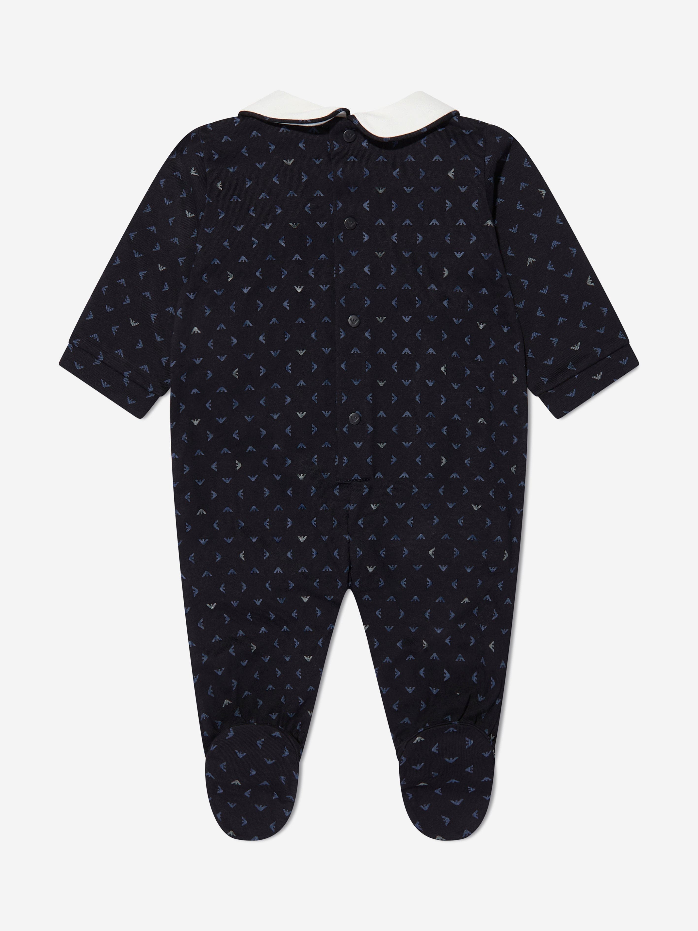 Emporio Armani Baby Boys Logo Babygrow In Navy