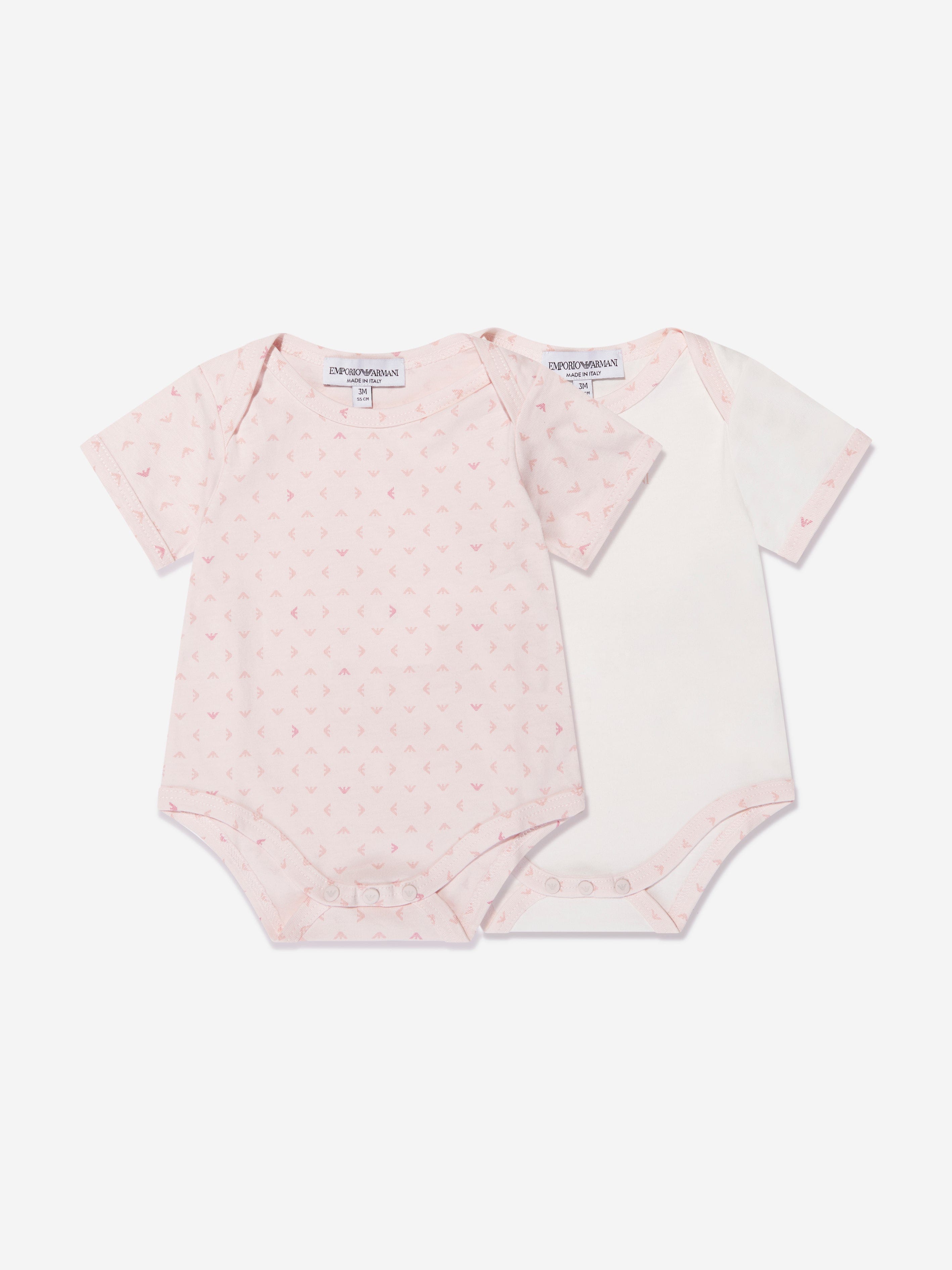 Emporio Armani Baby Girls Bodysuit Gift Set (2 Piece) In Pink