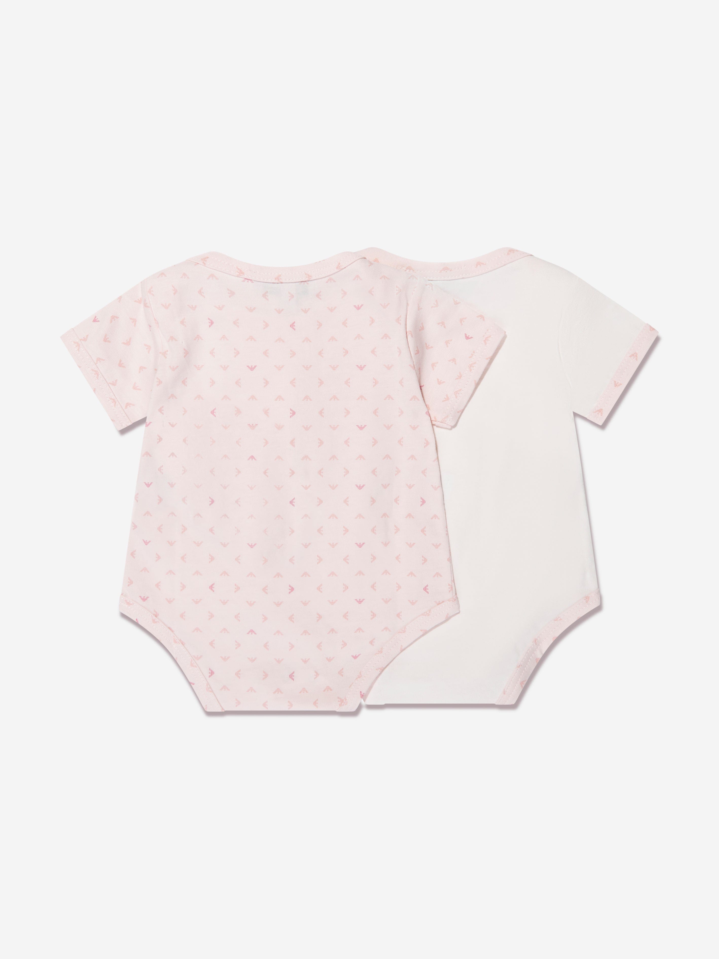 Emporio Armani Baby Girls Bodysuit Gift Set (2 Piece) In Pink