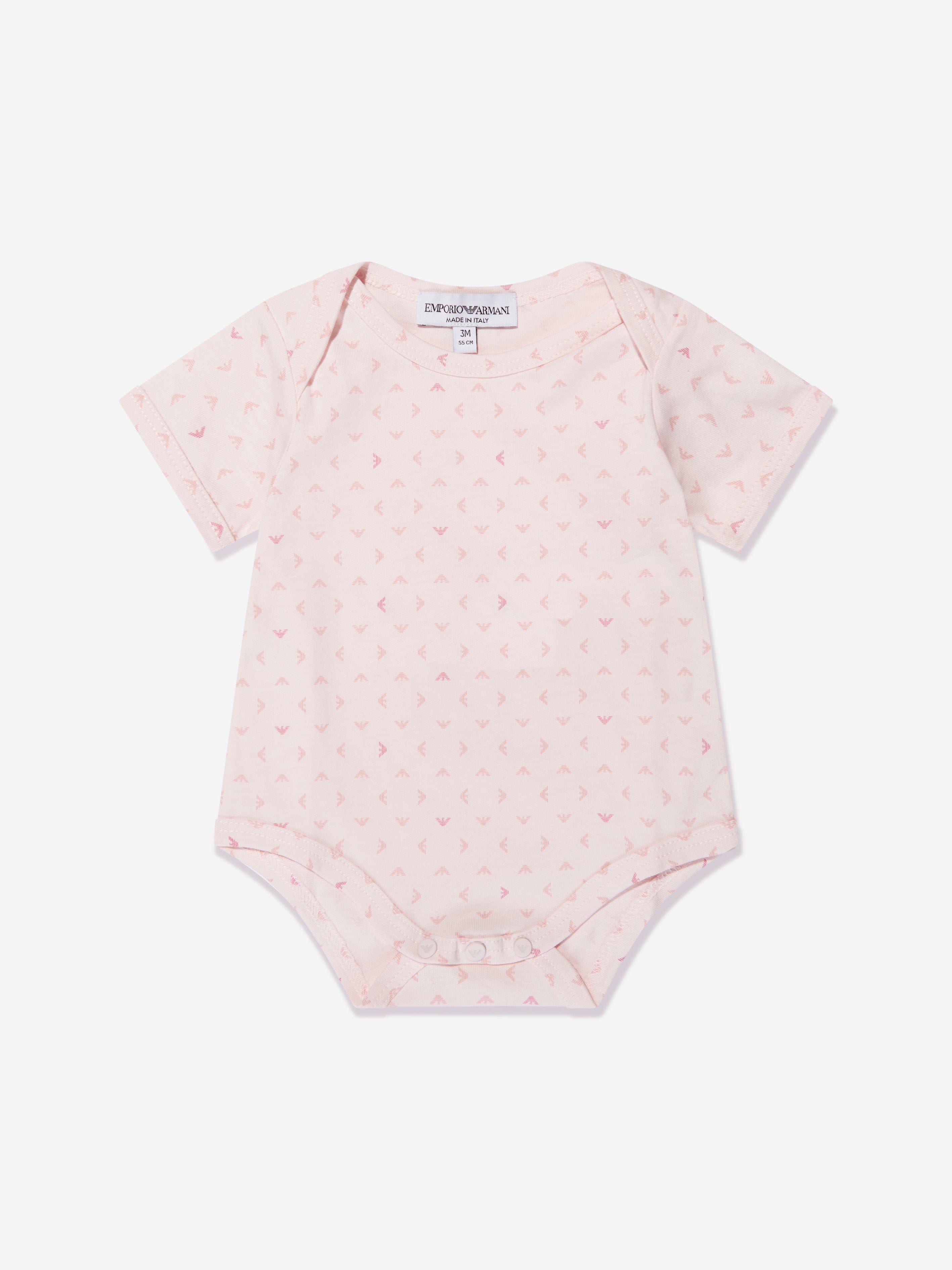 Emporio Armani Baby Girls Bodysuit Gift Set (2 Piece) In Pink