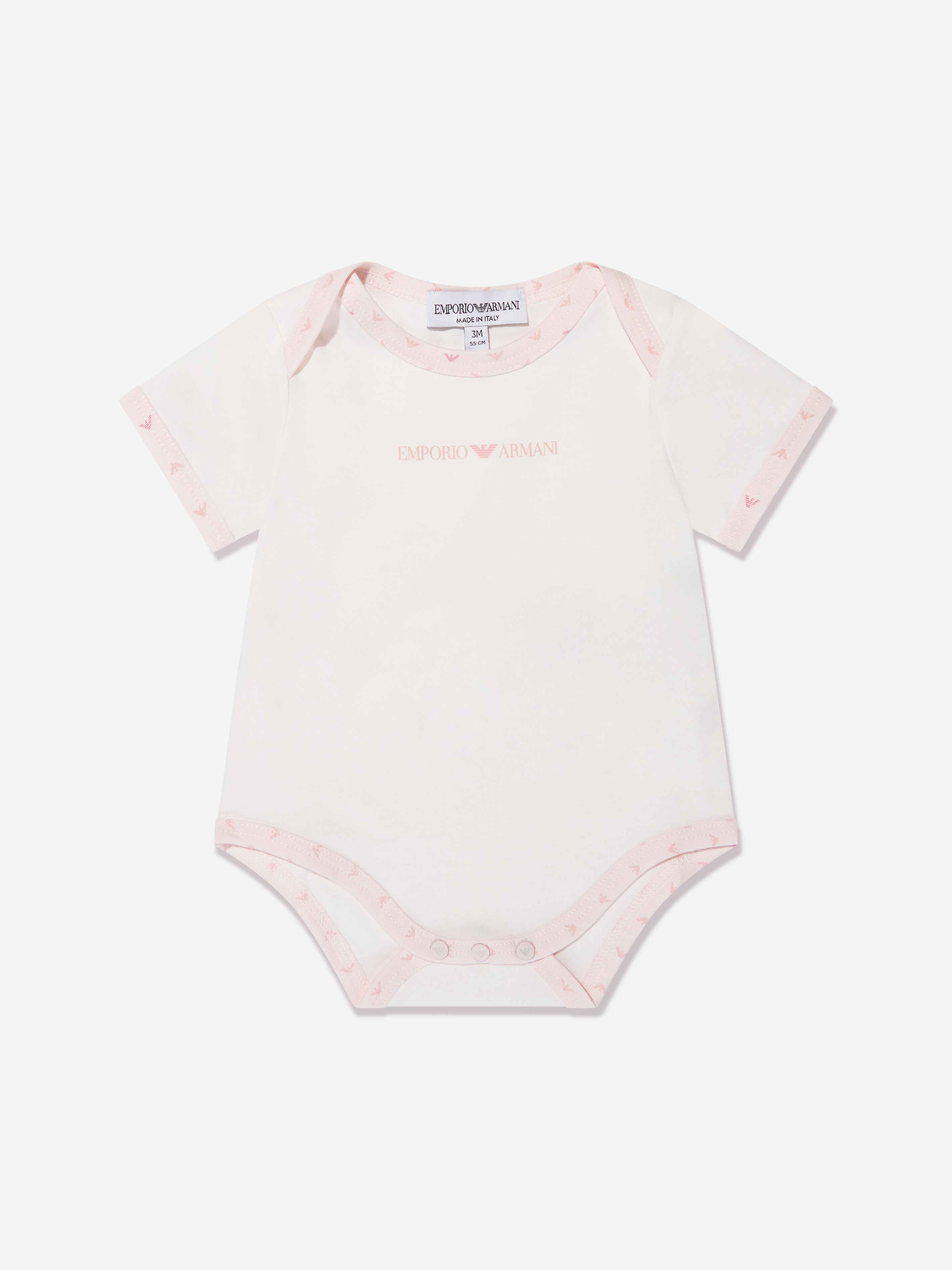 Emporio Armani Baby Girls Bodysuit Gift Set (2 Piece) In Pink