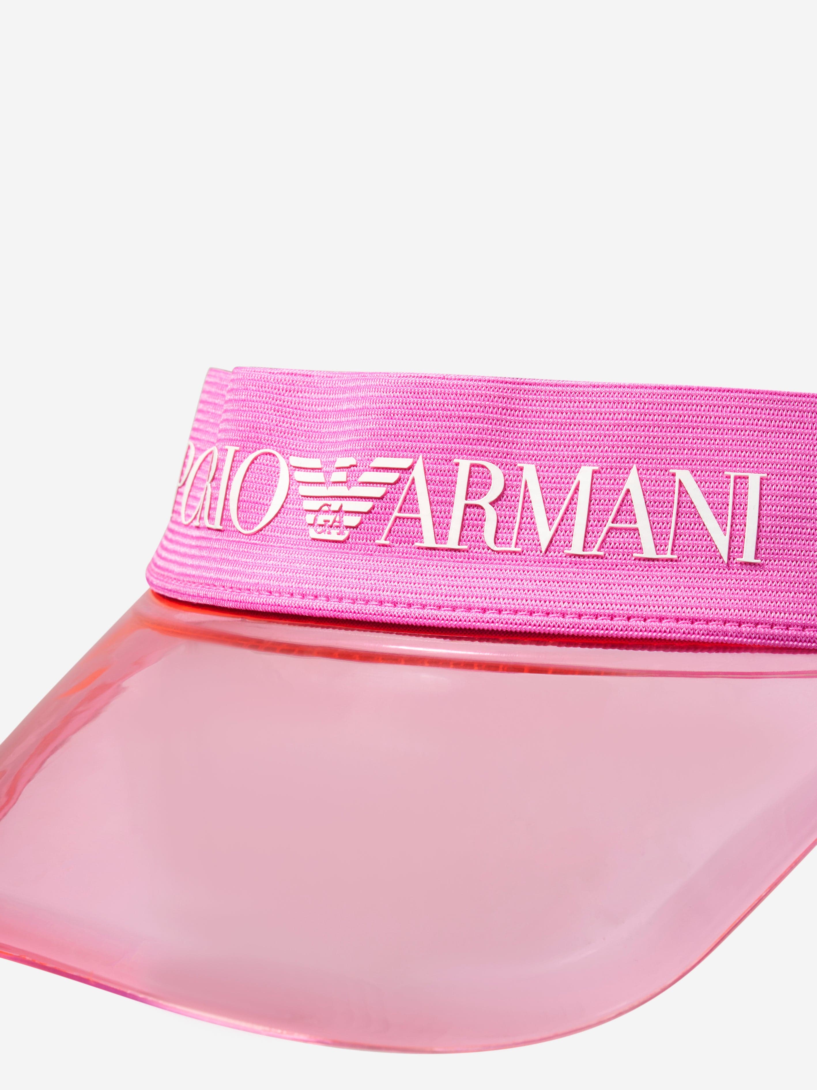 Emporio Armani Girls Logo Sun Visor In Pink