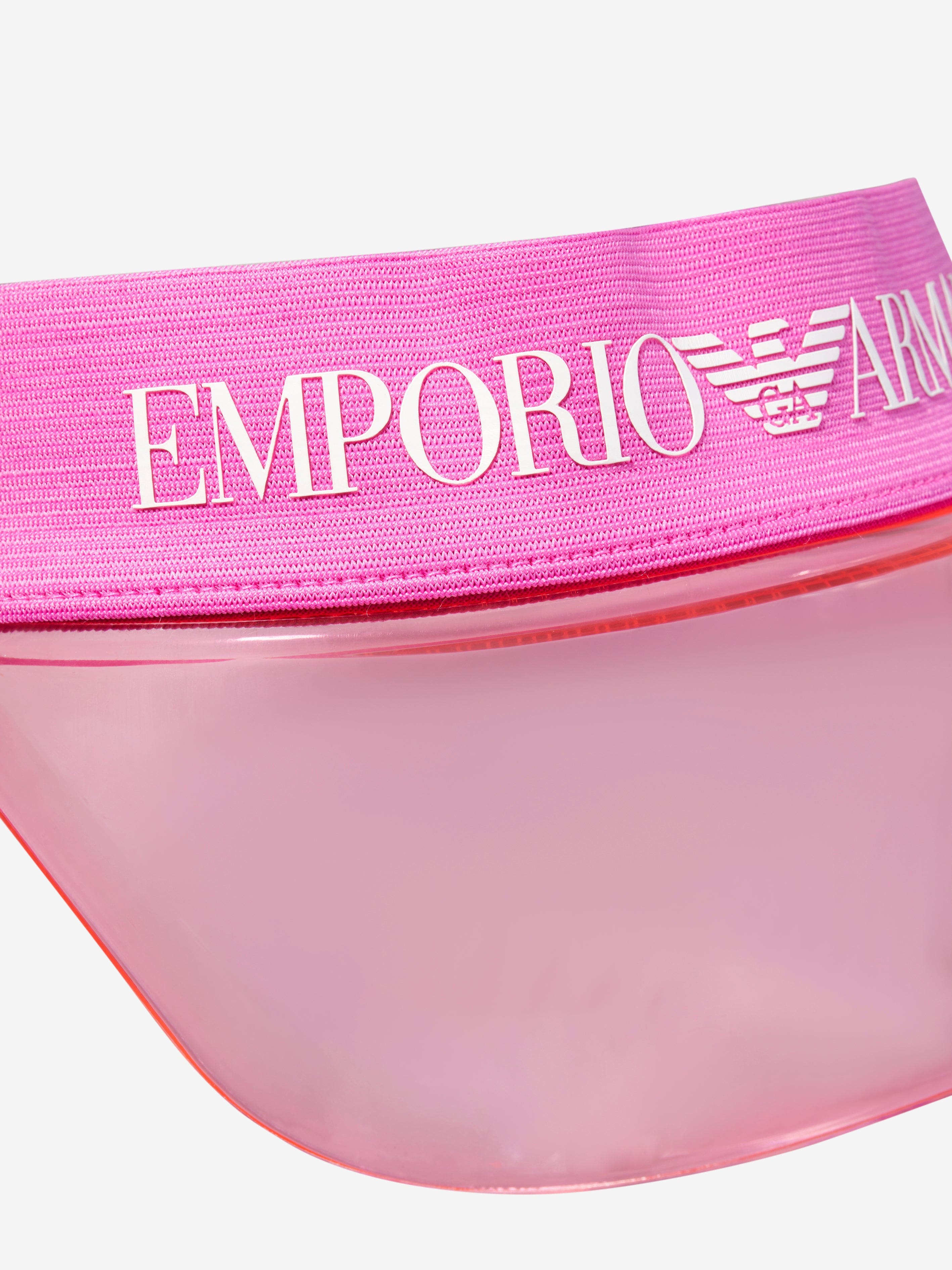 Emporio Armani Girls Logo Sun Visor In Pink