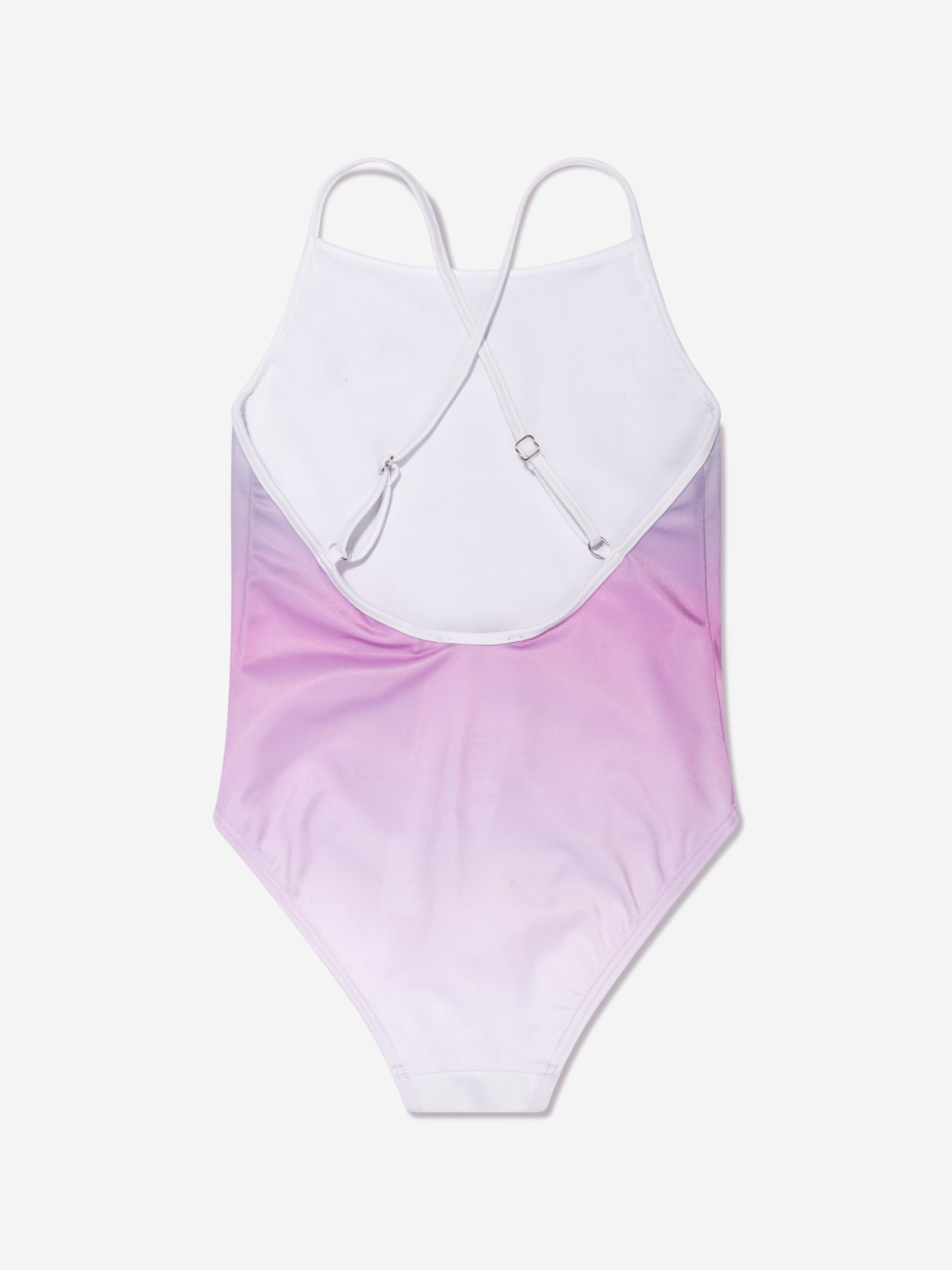 Emporio Armani Girls Logo Swimsuit In Pink