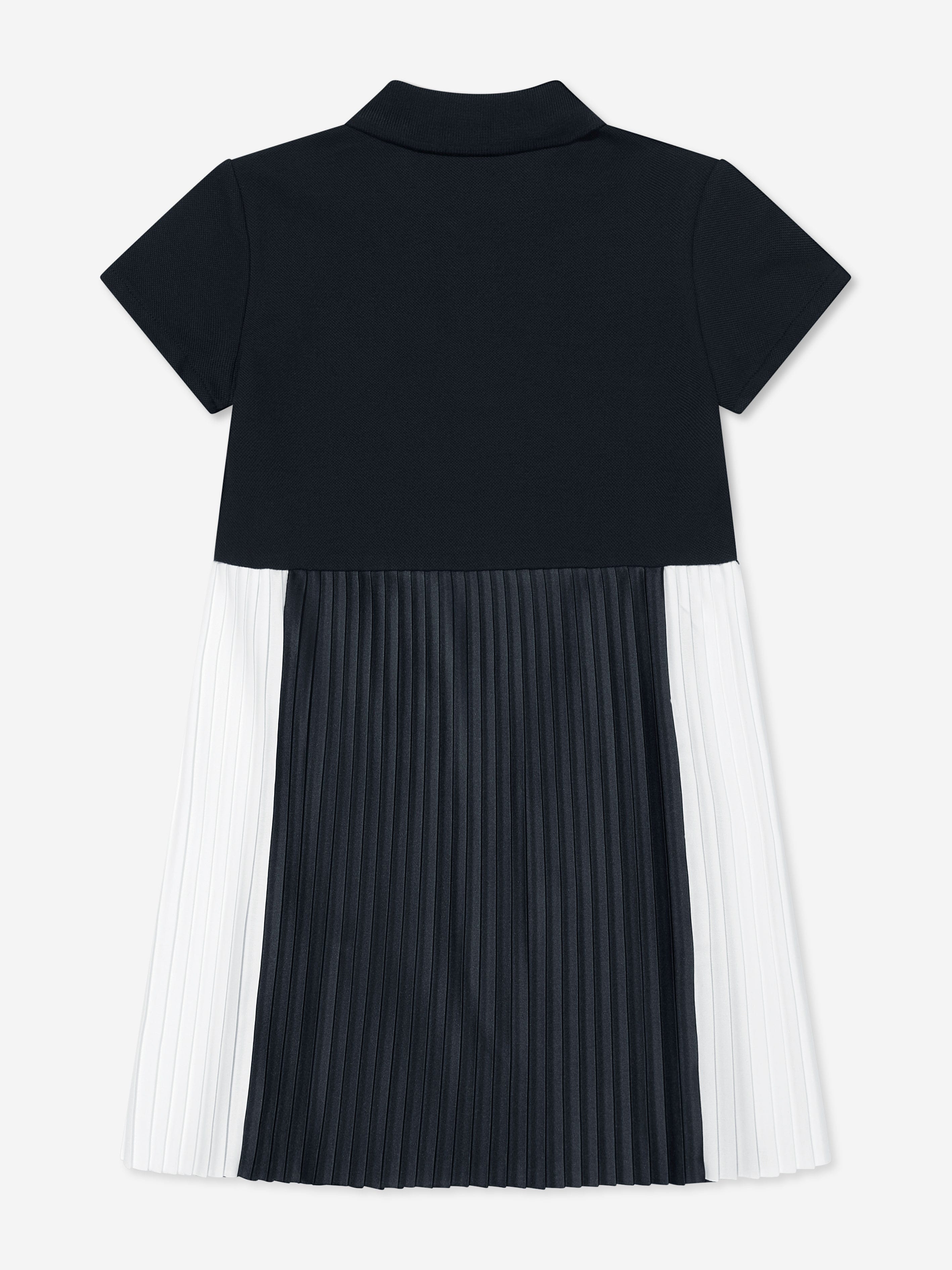 Emporio Armani Girls Pleated Dress In Navy