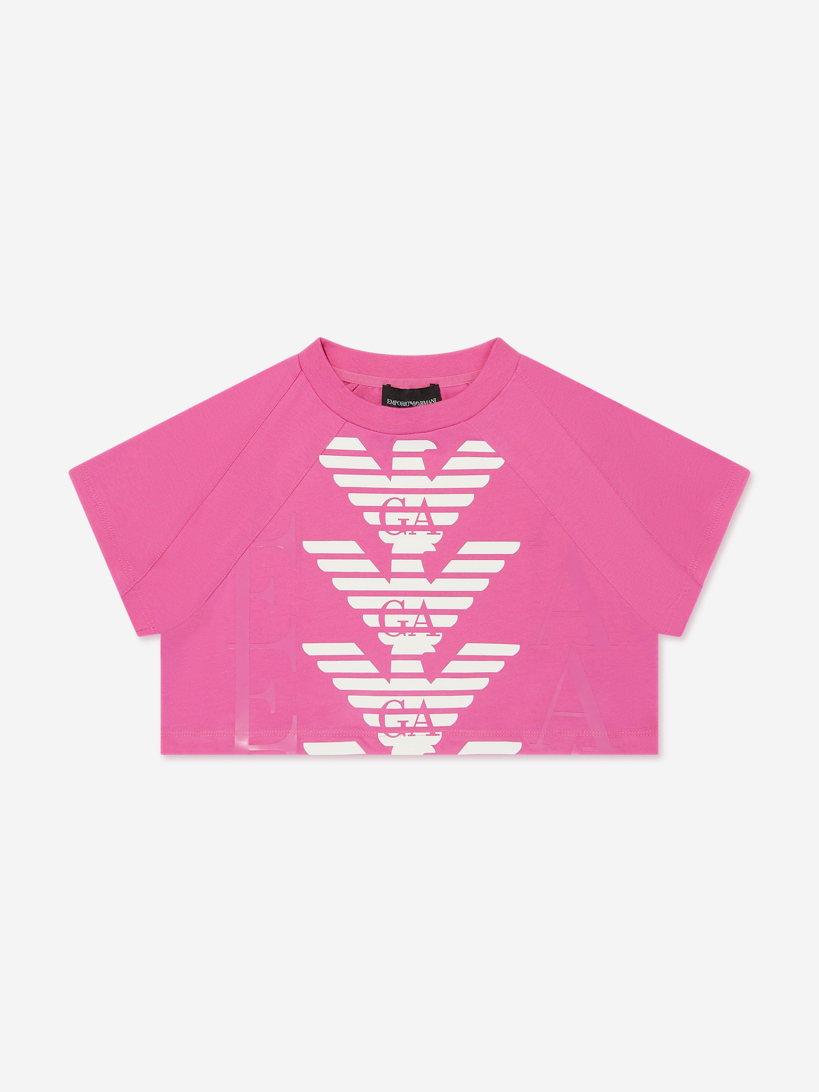 Emporio Armani Girls Logo T-Shirt In Pink