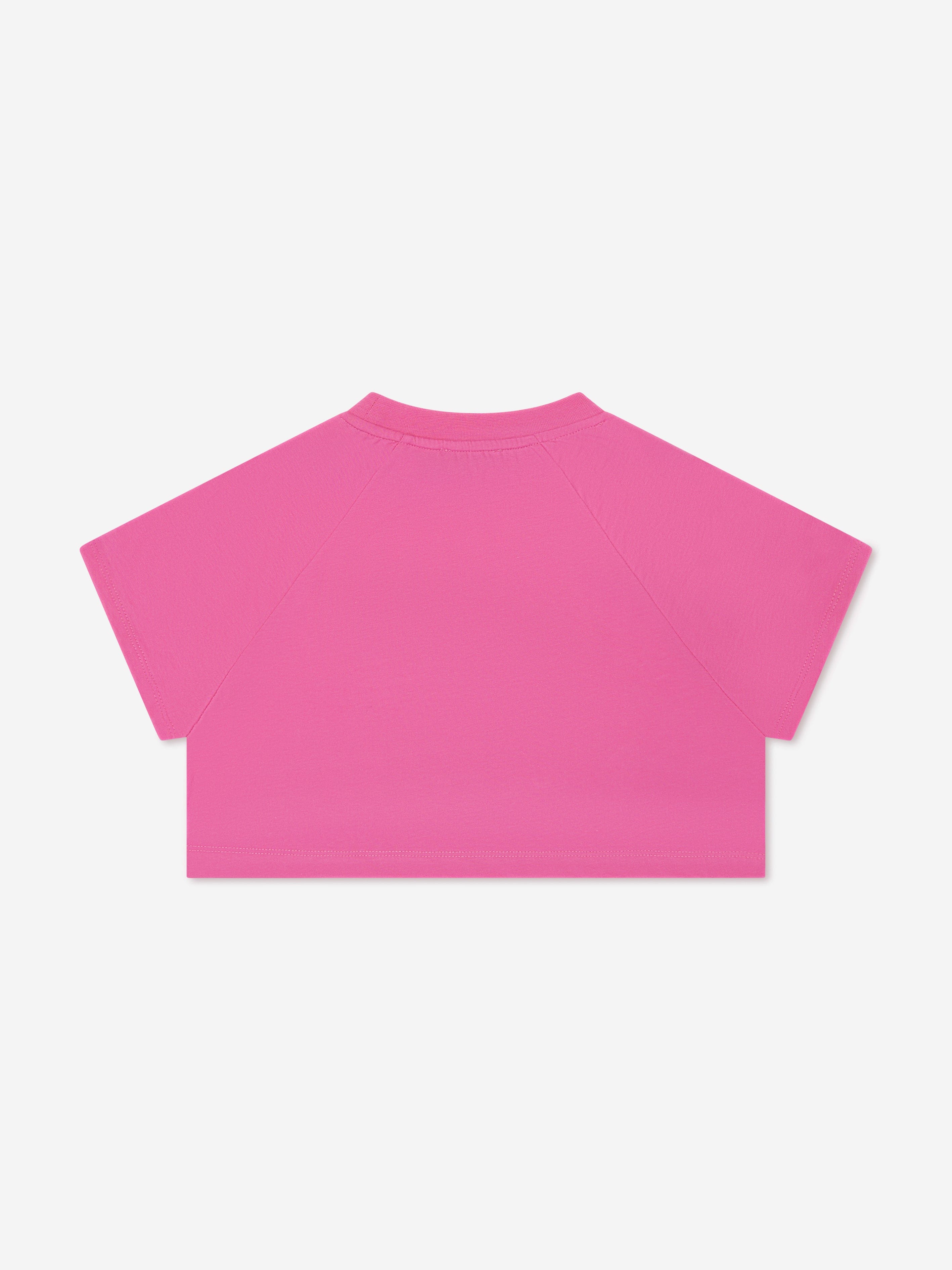 Emporio Armani Girls Logo T-Shirt In Pink