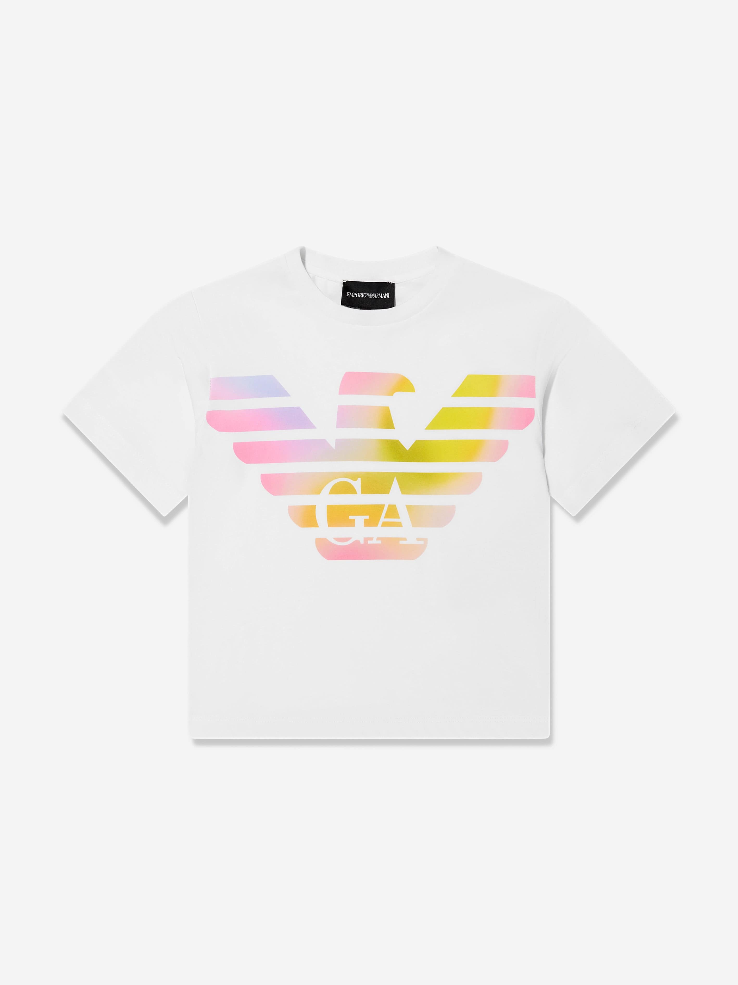 Emporio Armani Girls Logo T-Shirt In White