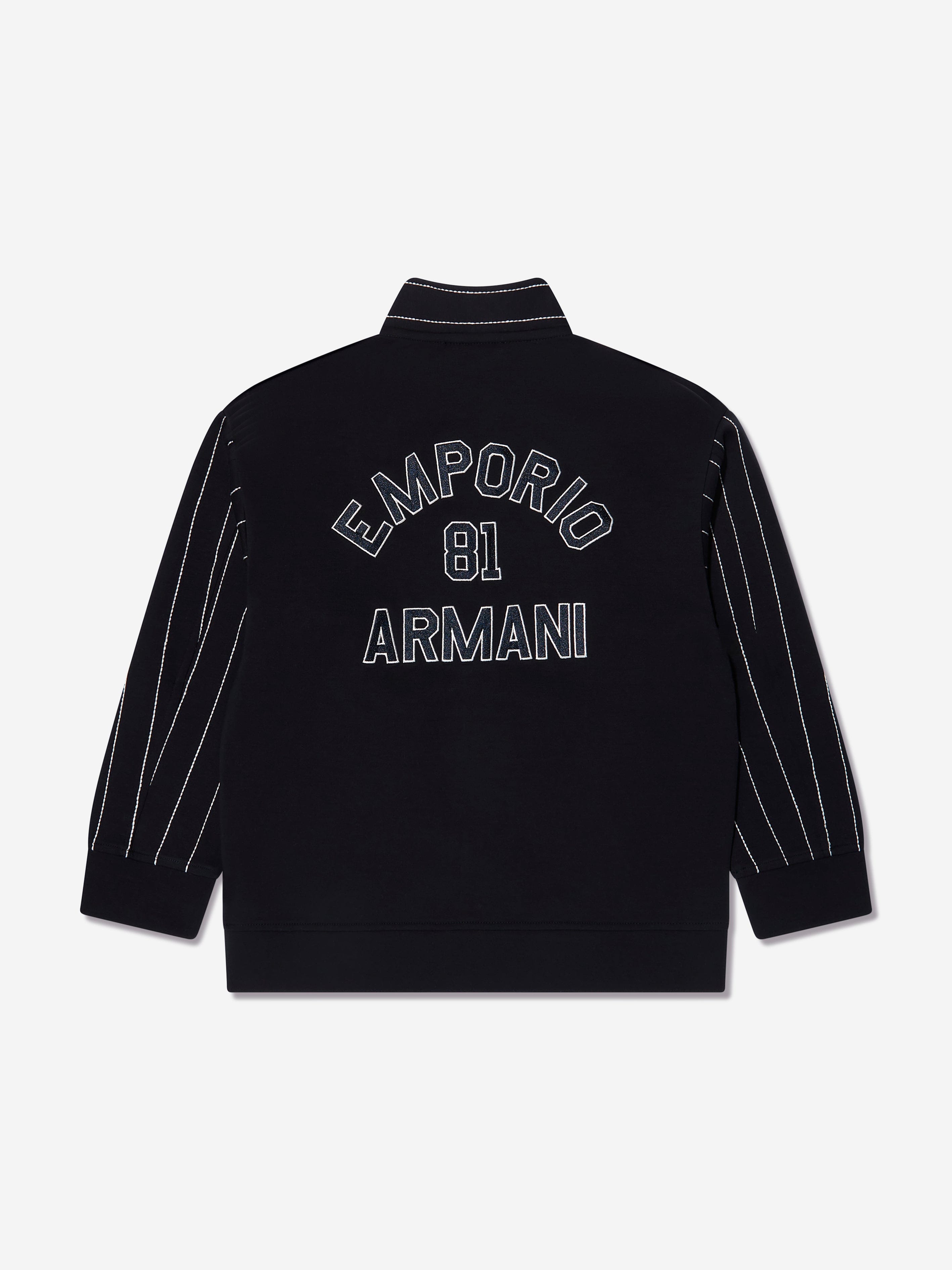 Emporio Armani Boys Zip Up Jacket In Navy