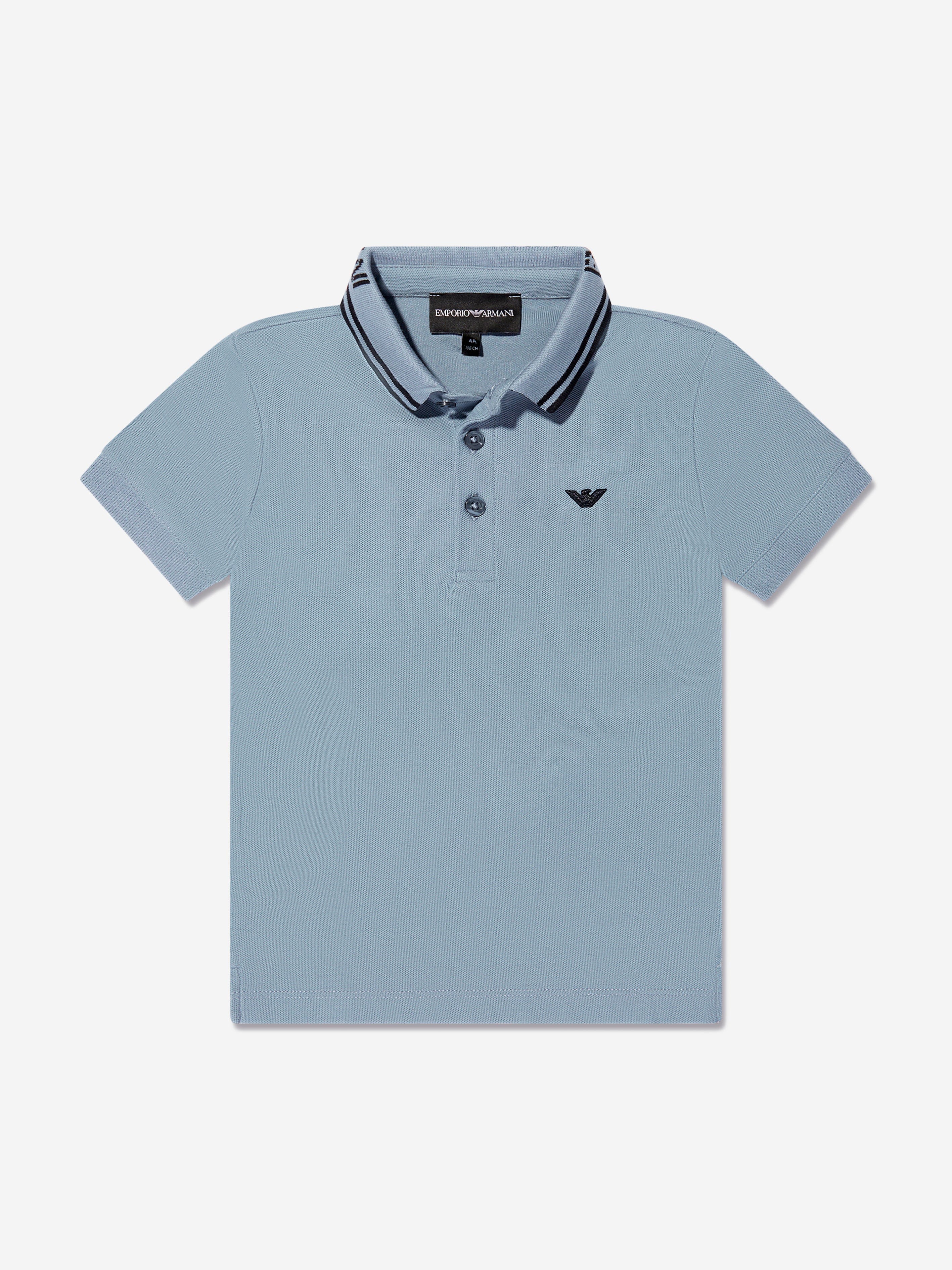 Emporio Armani Boys Logo Polo Shirt In Blue