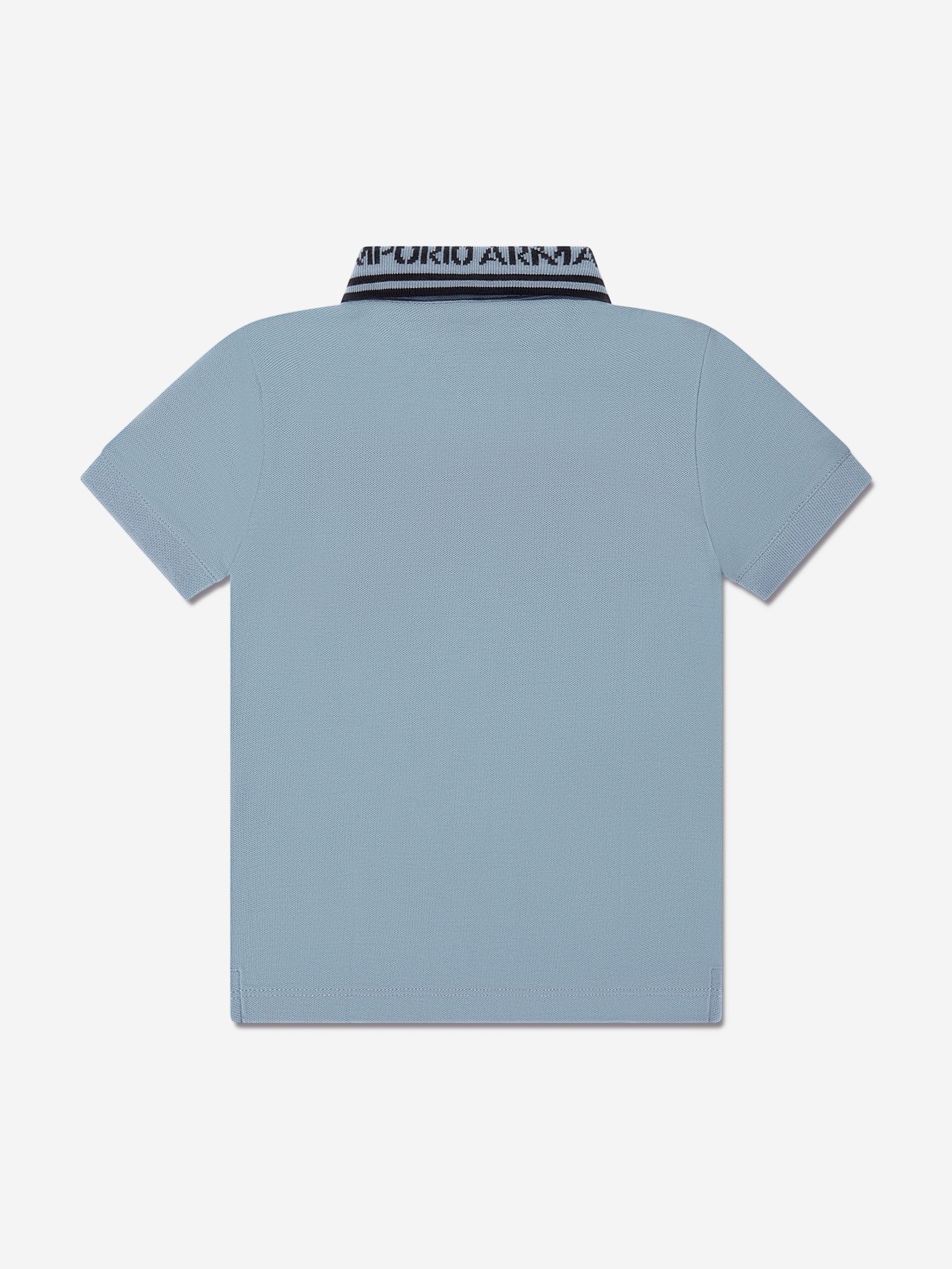 Emporio Armani Boys Logo Polo Shirt In Blue