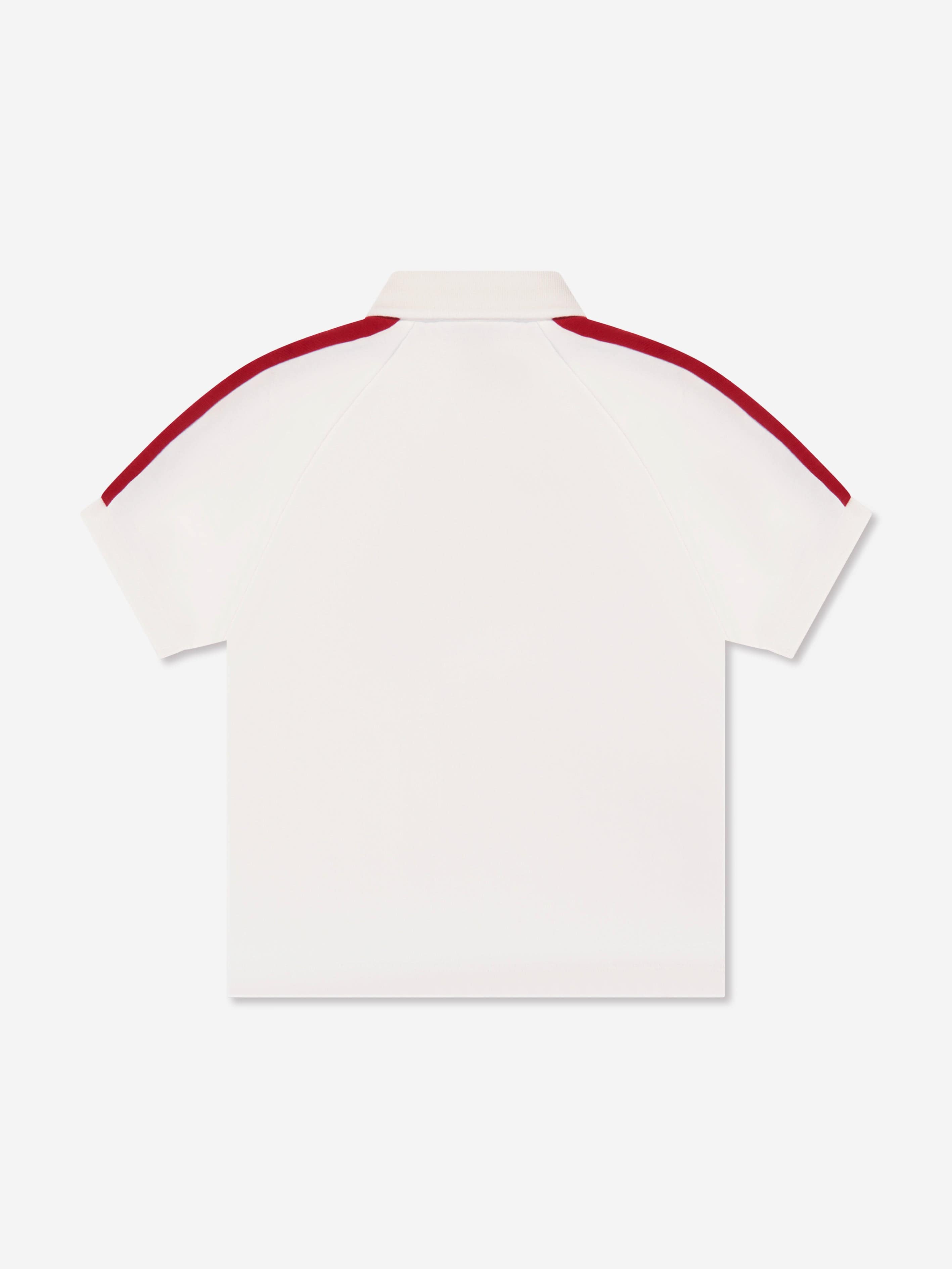 Emporio Armani Boys Logo Polo Shirt In White