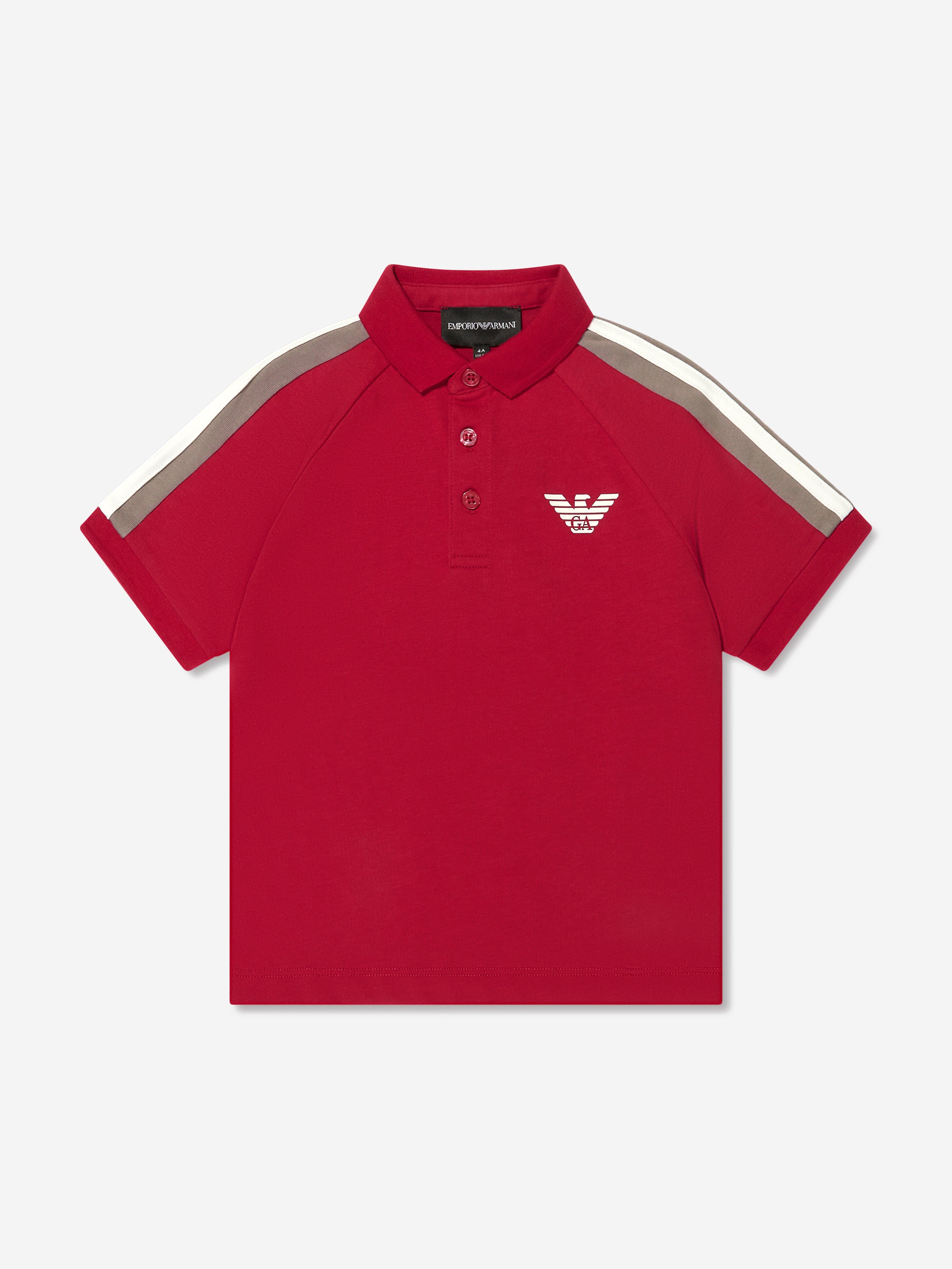 Emporio Armani Boys Logo Polo Shirt In Red