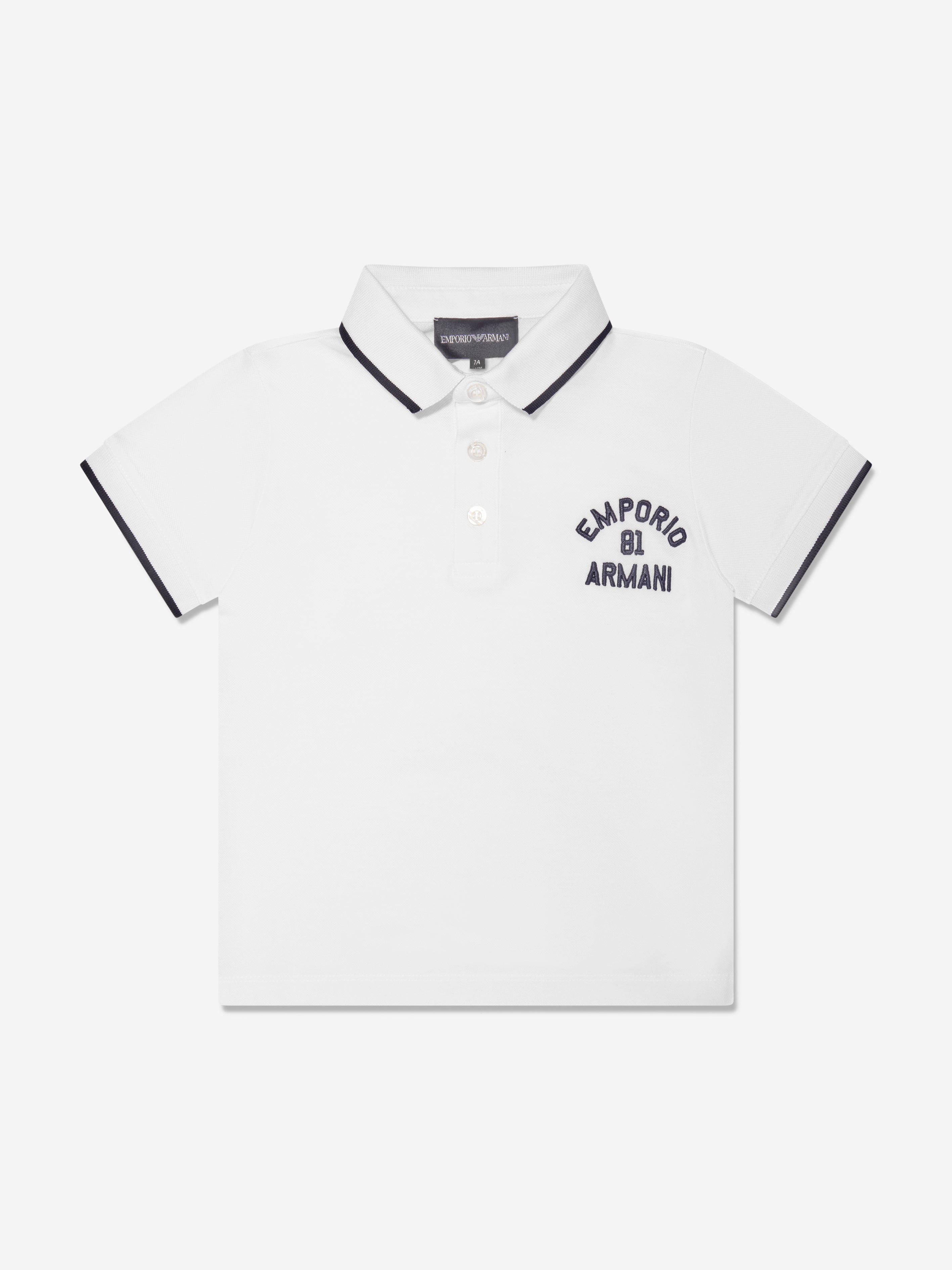 Emporio Armani Boys Logo Polo Shirt In White