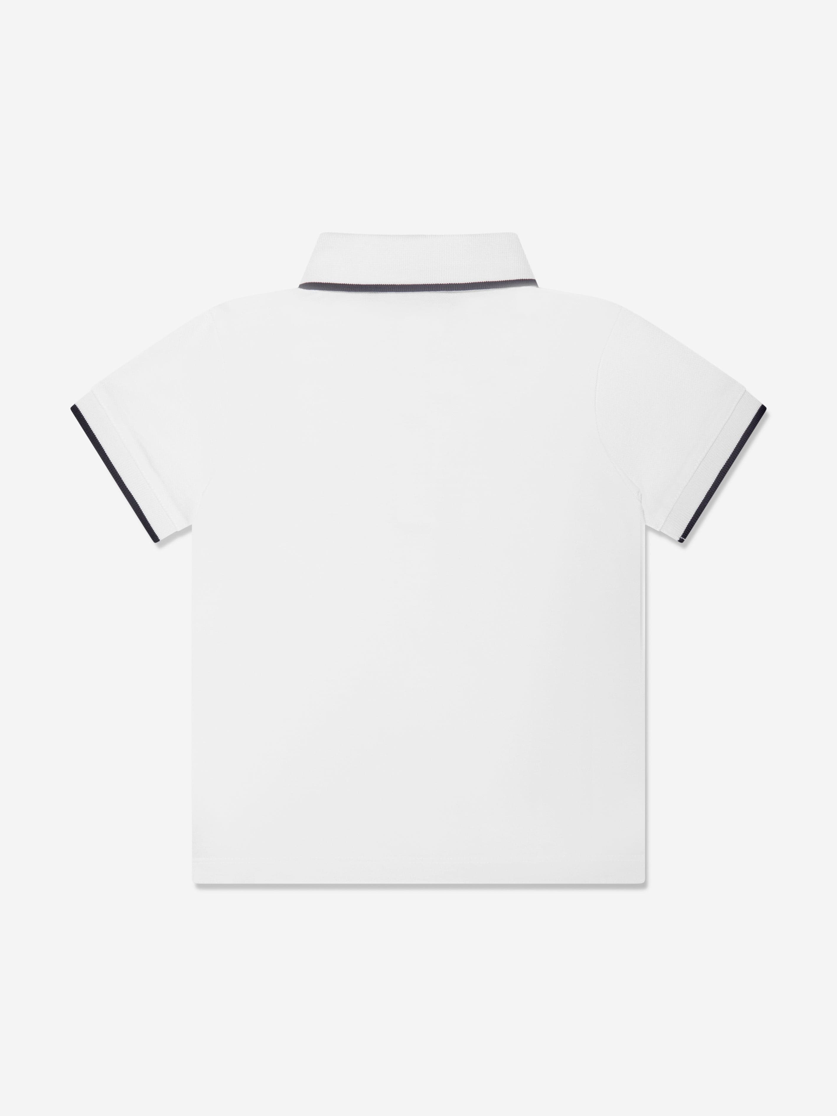 Emporio Armani Boys Logo Polo Shirt In White