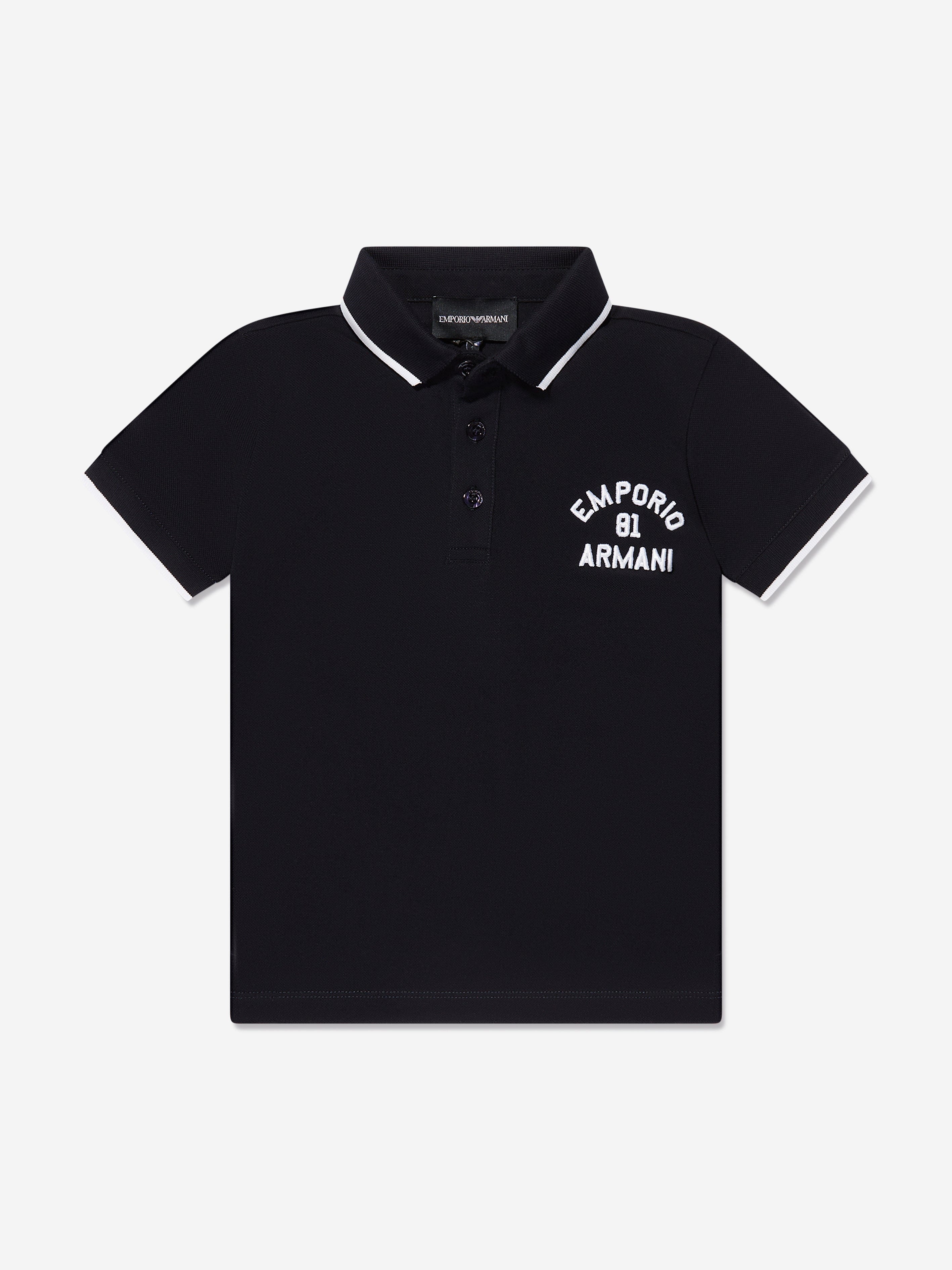 Emporio Armani Boys Logo Polo Shirt In Navy