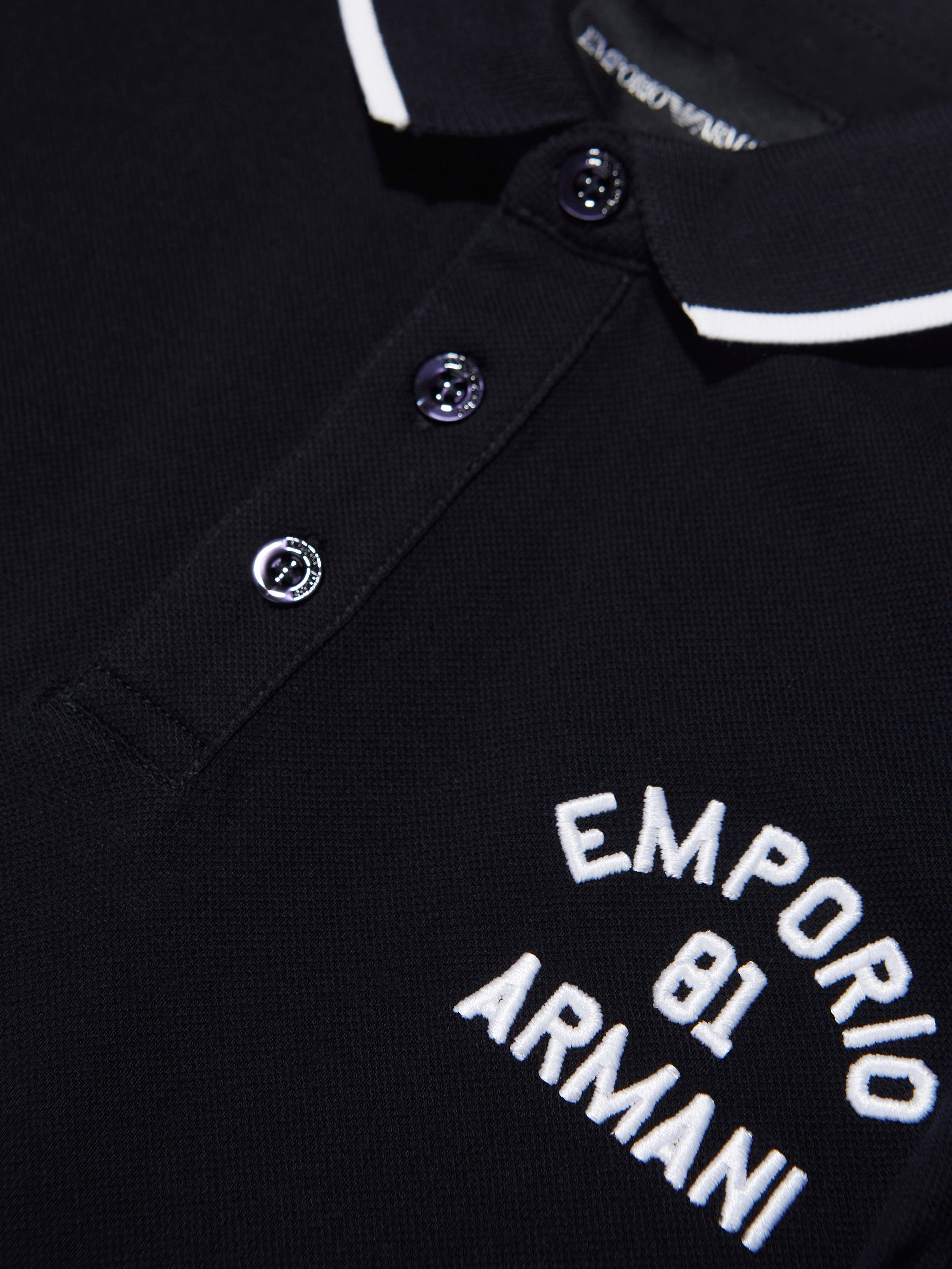 Emporio Armani Boys Logo Polo Shirt In Navy