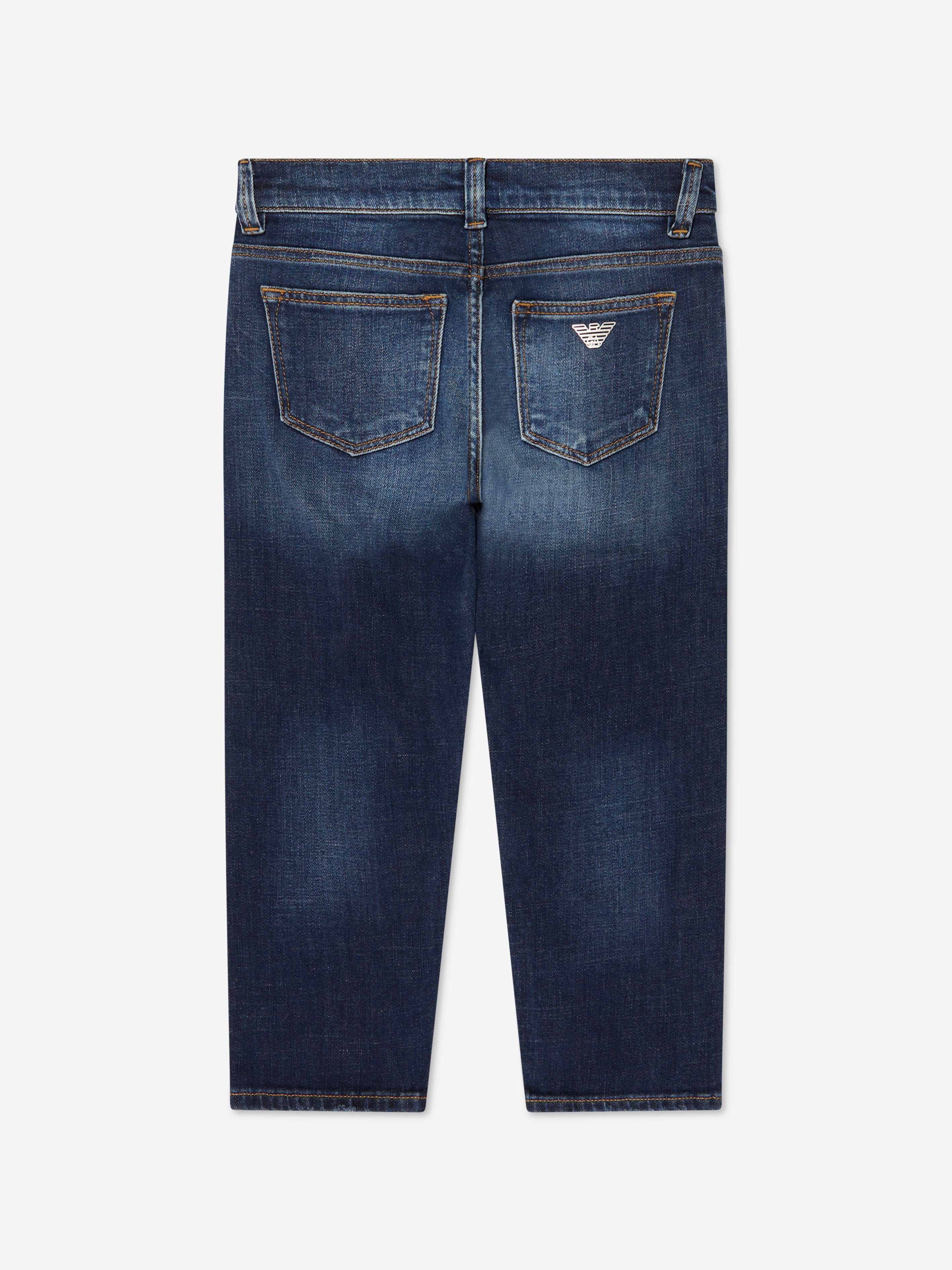 Emporio Armani Boys Dark Denim Jeans In Blue