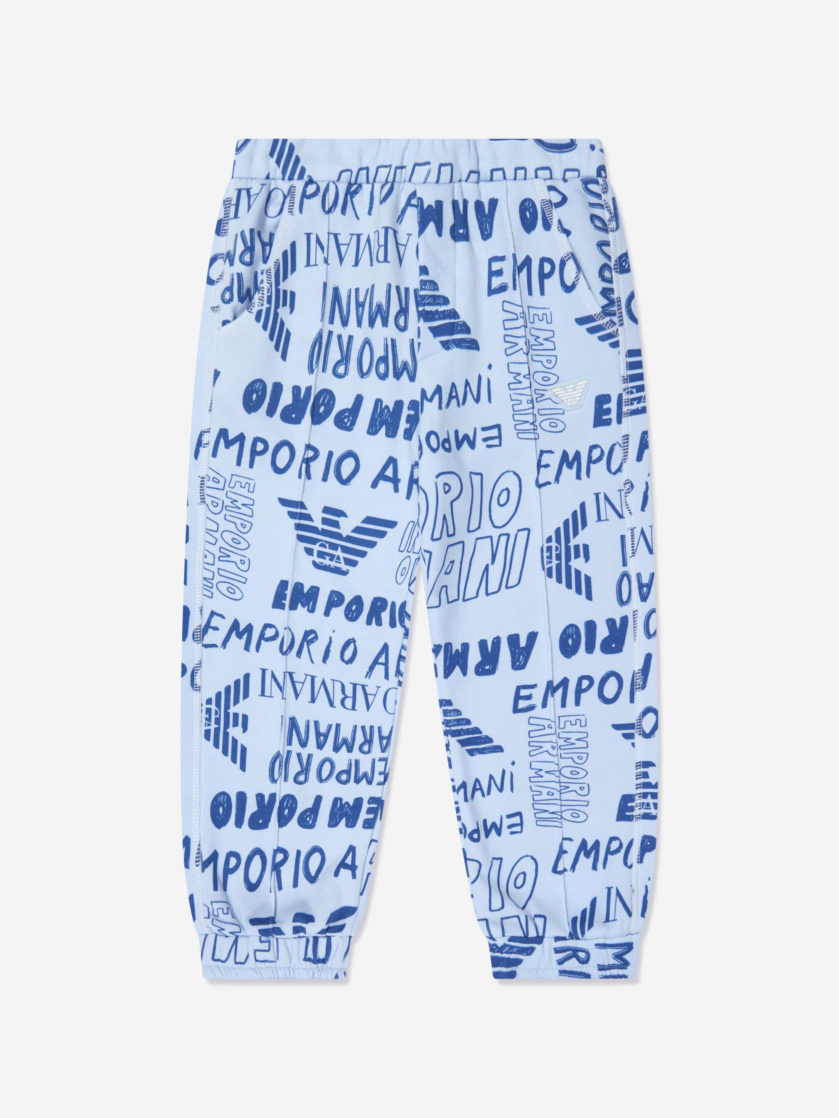 Emporio Armani Boys Logo Print Joggers In Multicolour