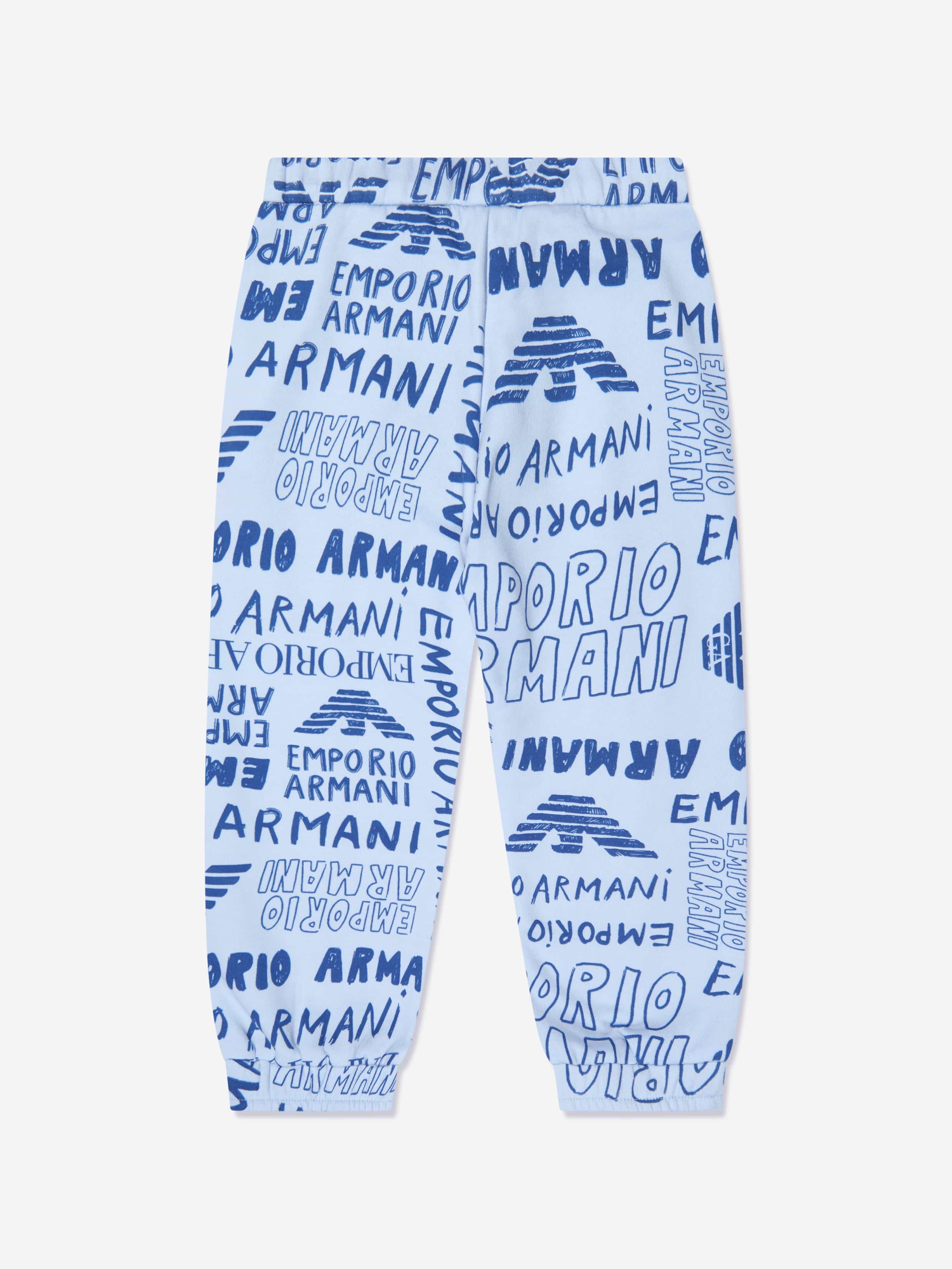 Emporio Armani Boys Logo Print Joggers In Multicolour