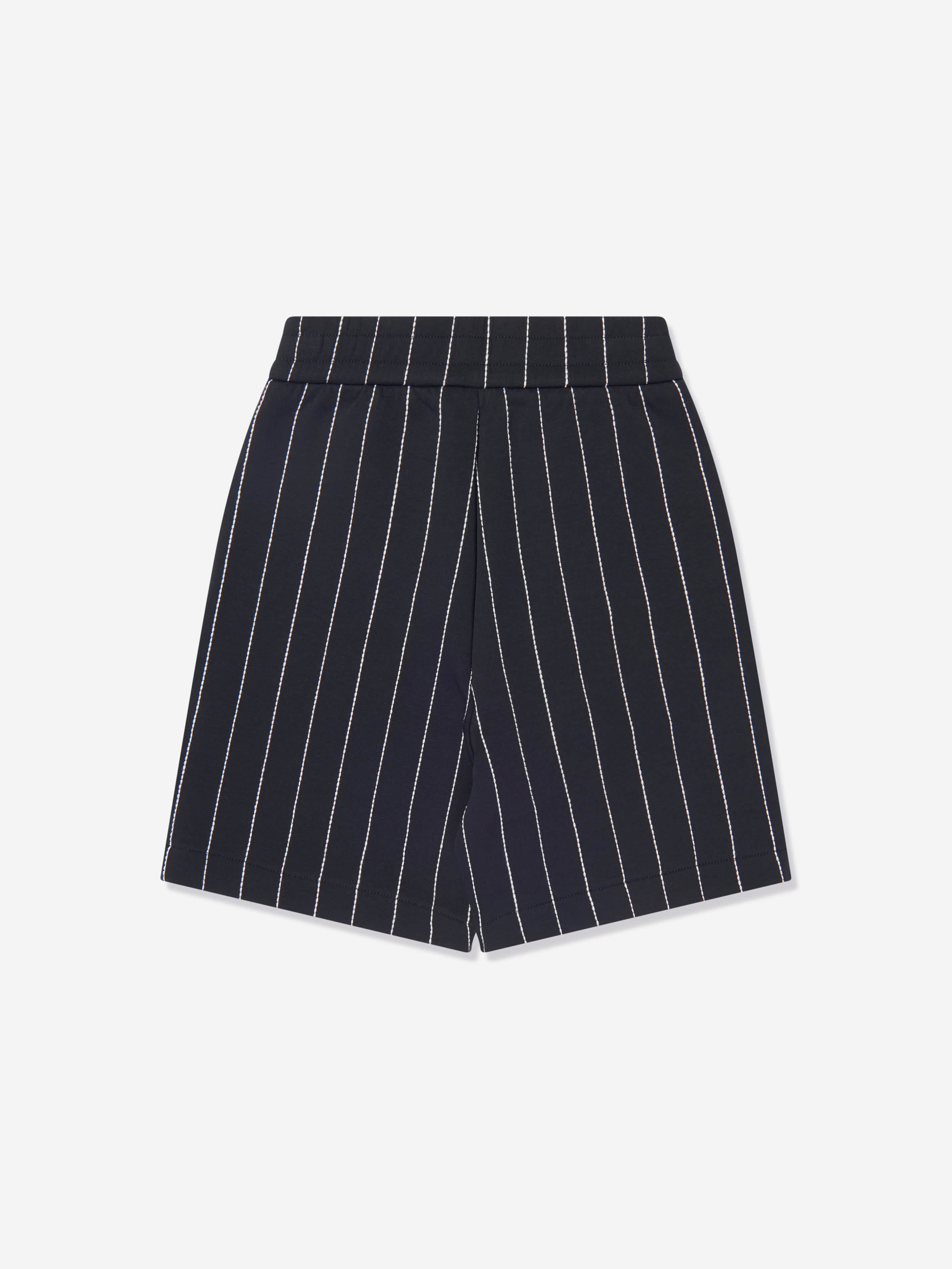 Emporio Armani Boys Striped Shorts In Navy