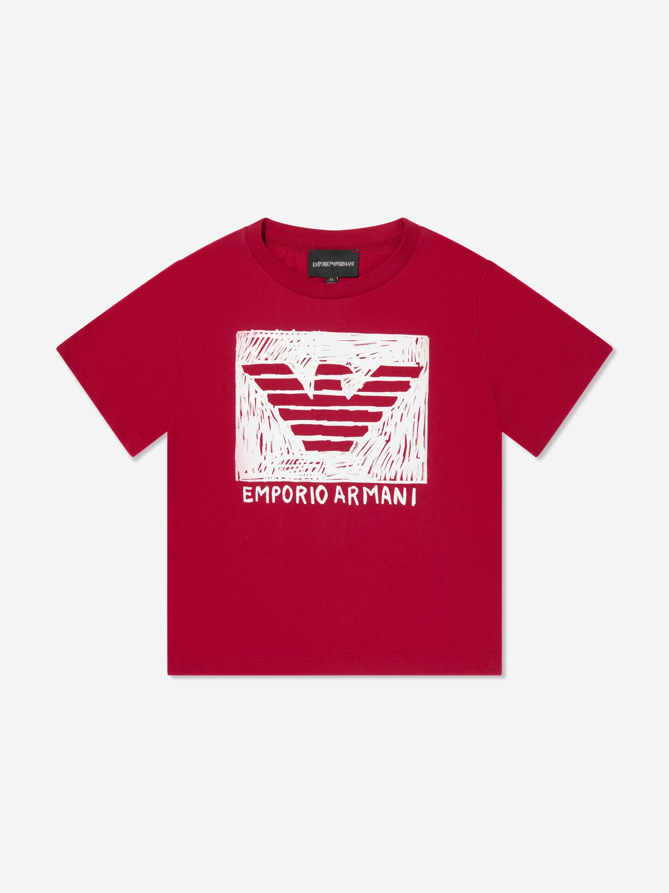 Emporio Armani Boys Logo T-Shirt In Red