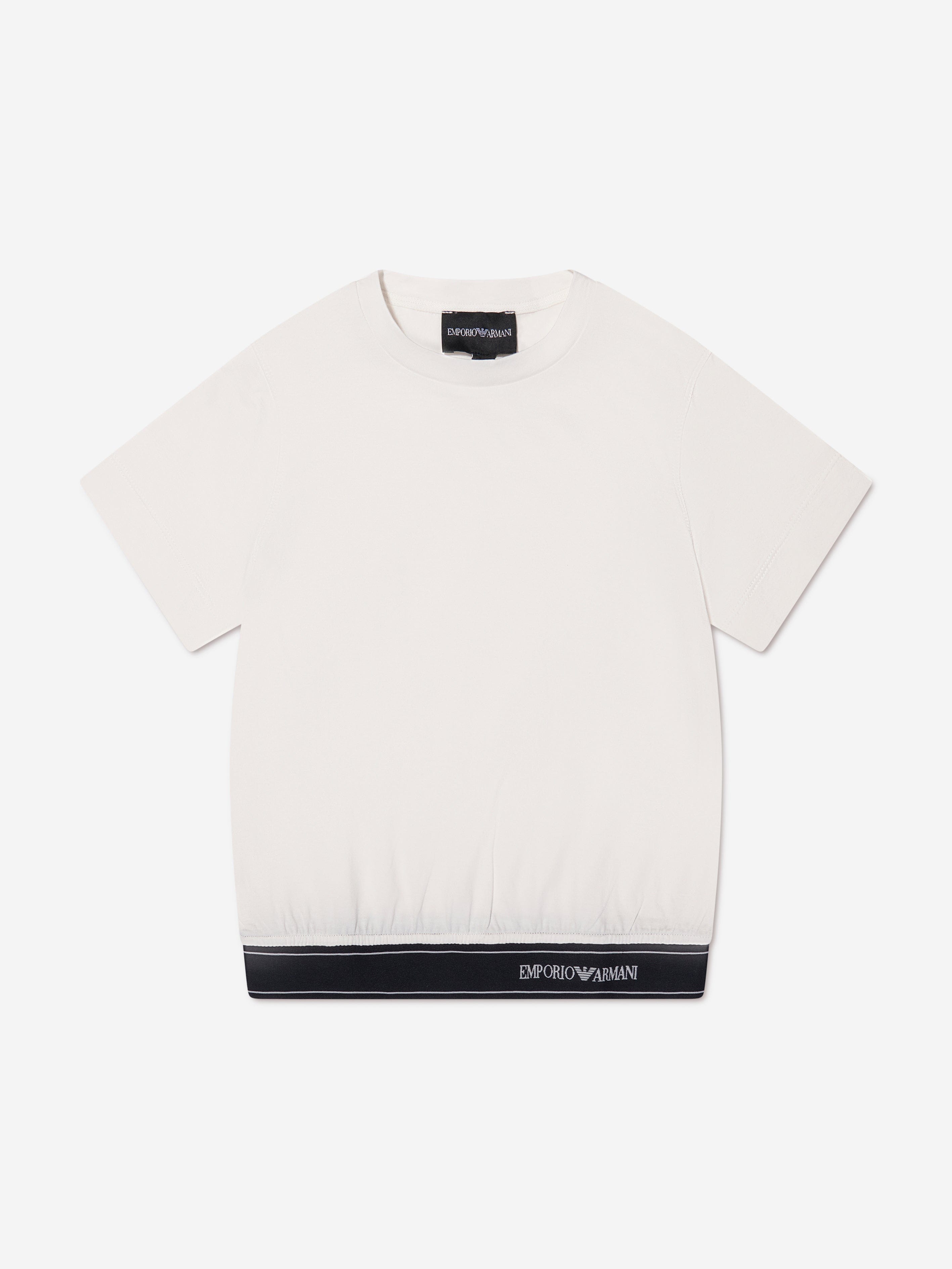 Emporio Armani Boys Logo T-Shirt In White