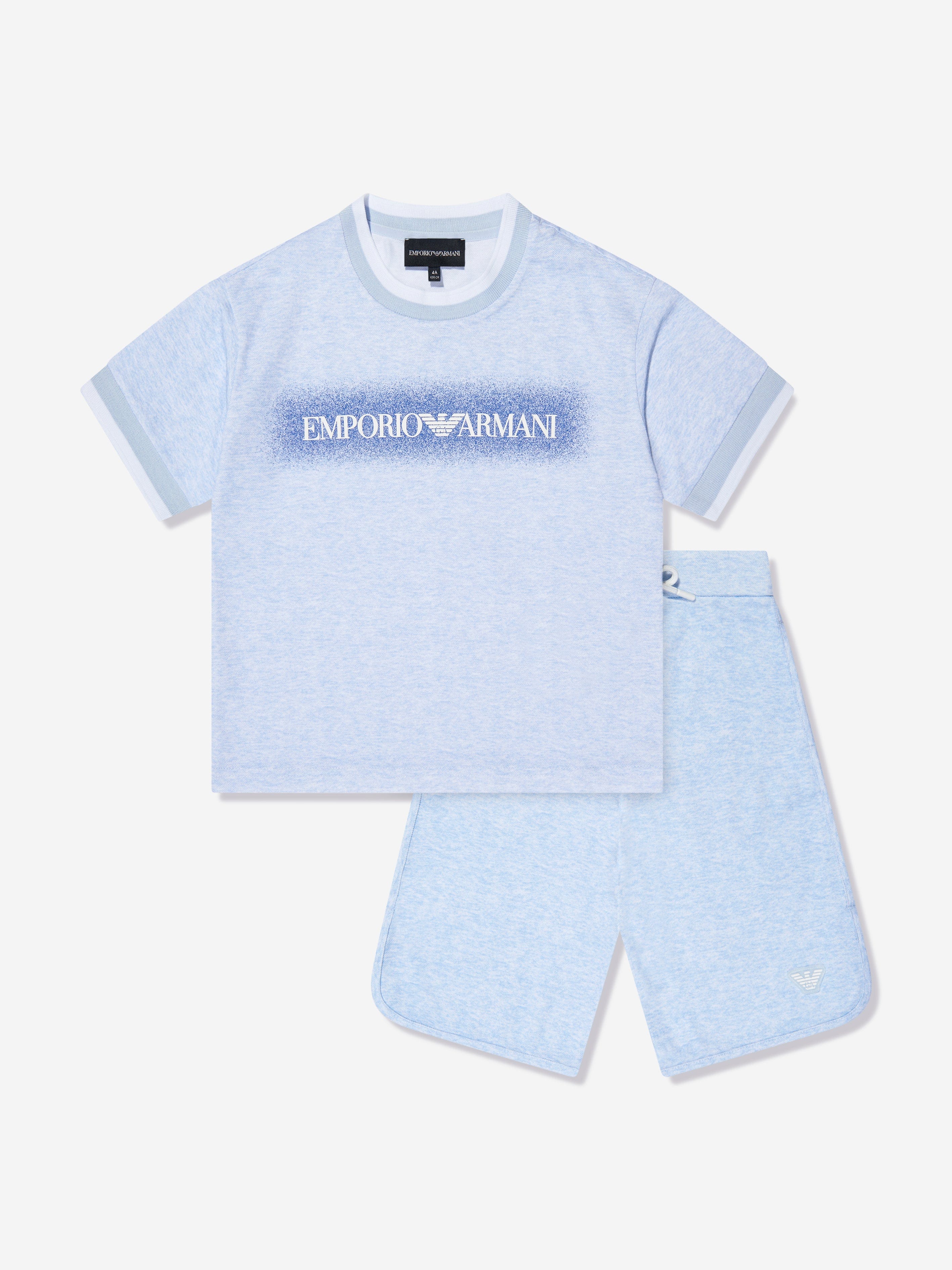 Emporio Armani Boys T-Shirt And Shorts Set In Blue