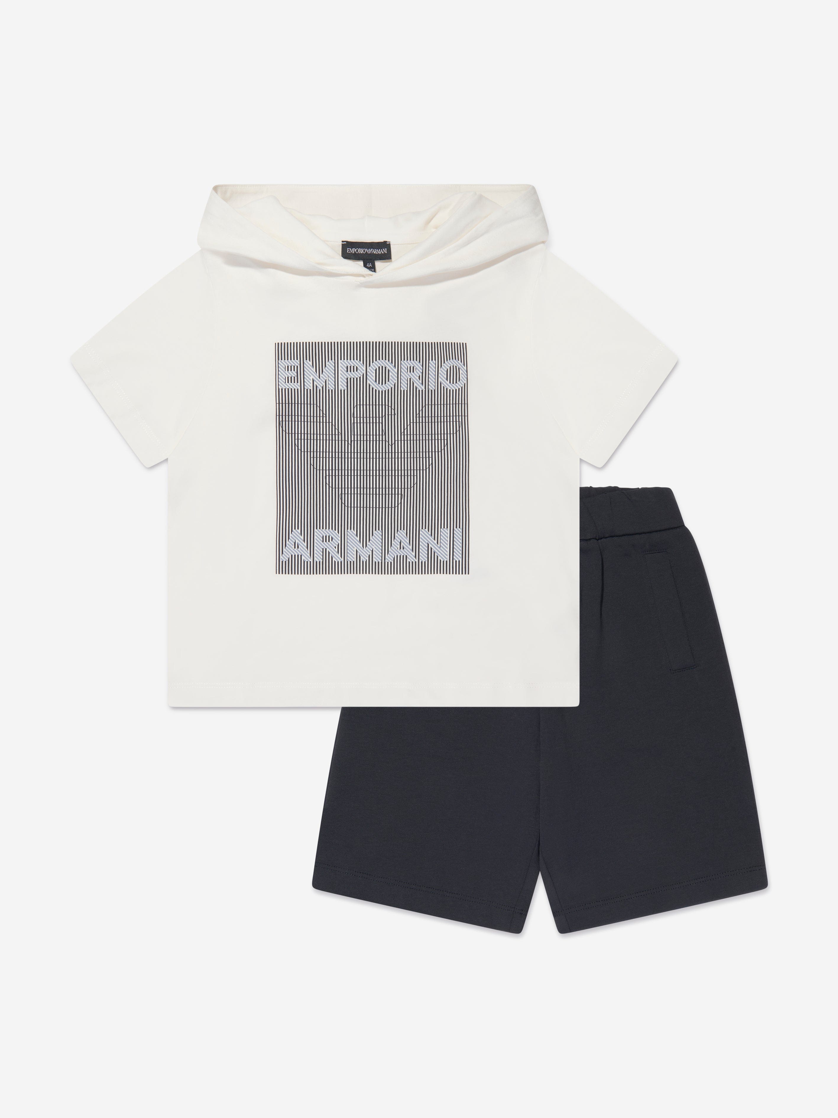 Emporio Armani Boys T-Shirt And Shorts Set In White