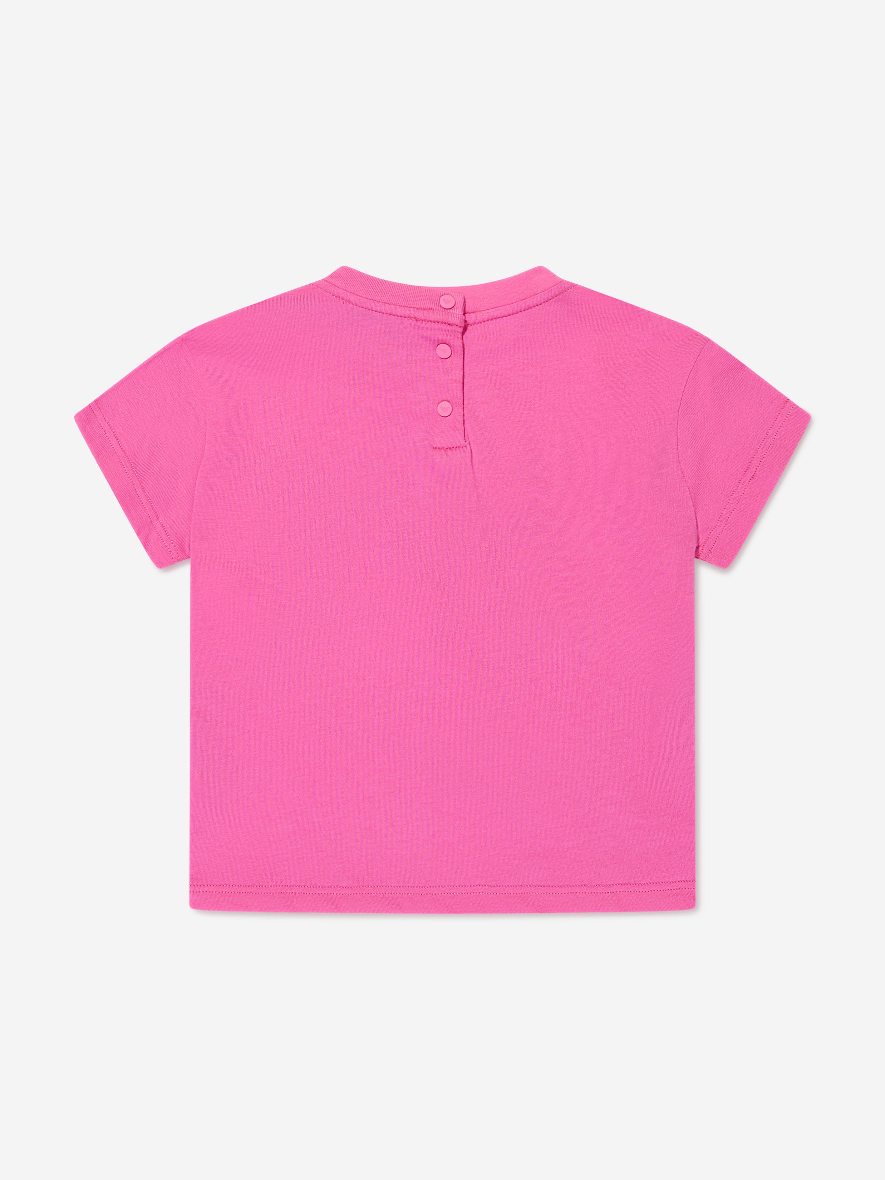 Emporio Armani Baby Girls Logo Print T-Shirt In Pink