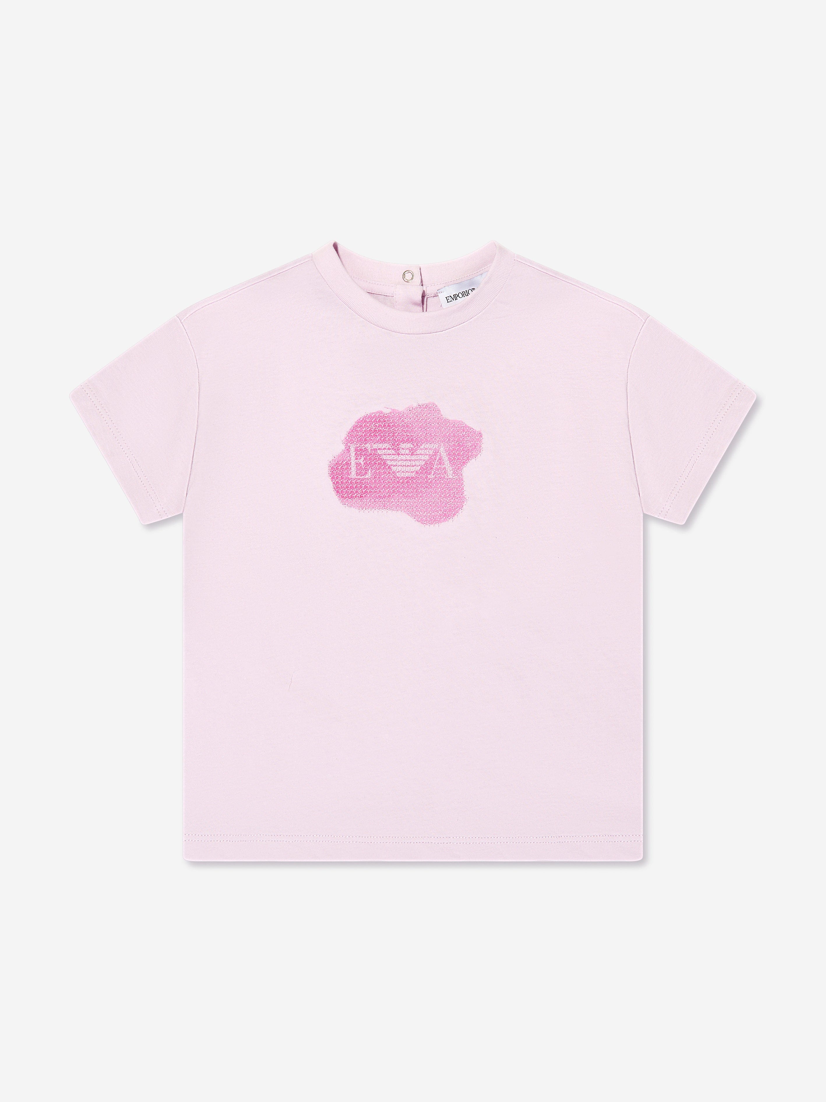 Emporio Armani Baby Girls Logo T-Shirt In Pink